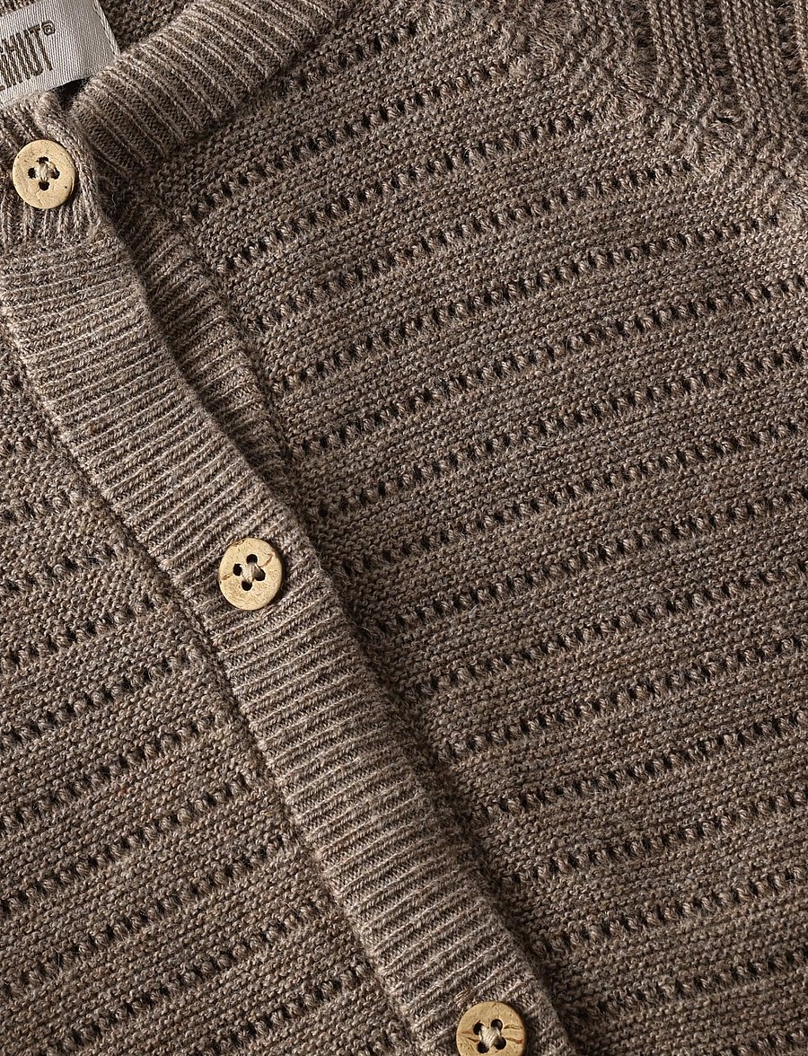 Huttelihut - Cardigan Knit w. Wool - cardigans - cinder melange - 3