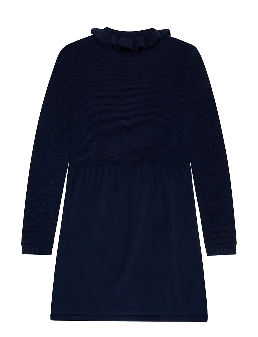 Huttelihut - Dress LS Knit w. Wool - langærmede hverdagskjoler - black iris - 1
