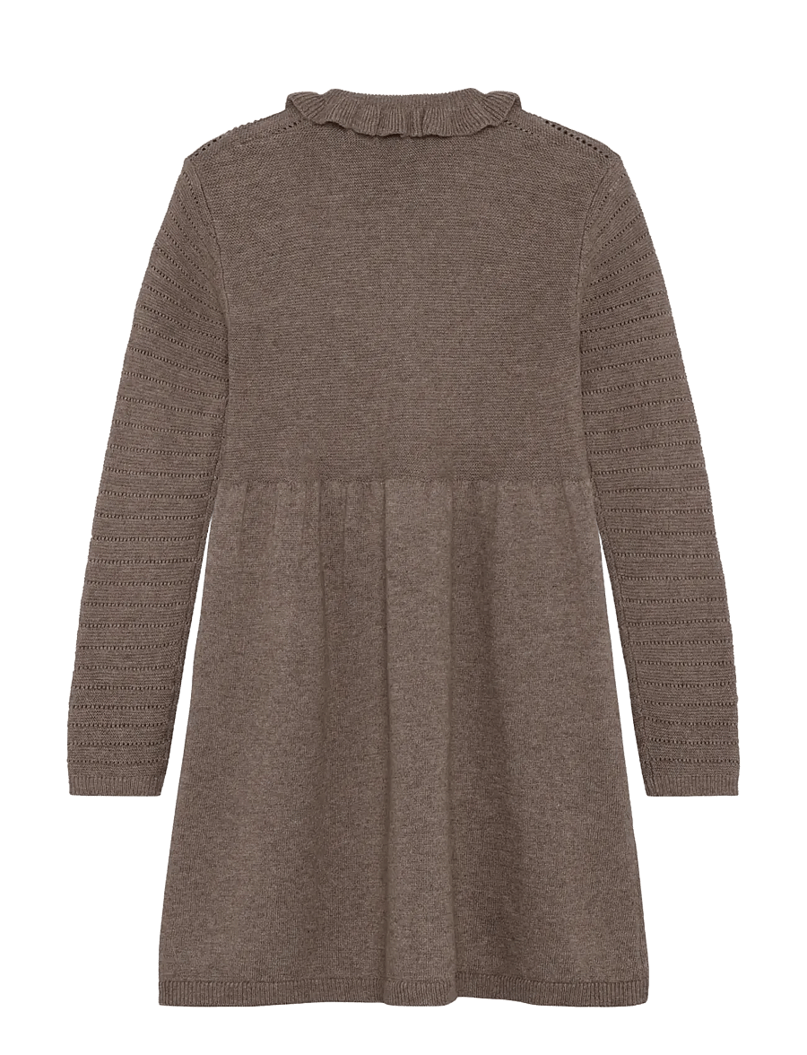 Huttelihut - Dress LS Knit w. Wool - langärmelige freizeitkleider - cinder melange - 2
