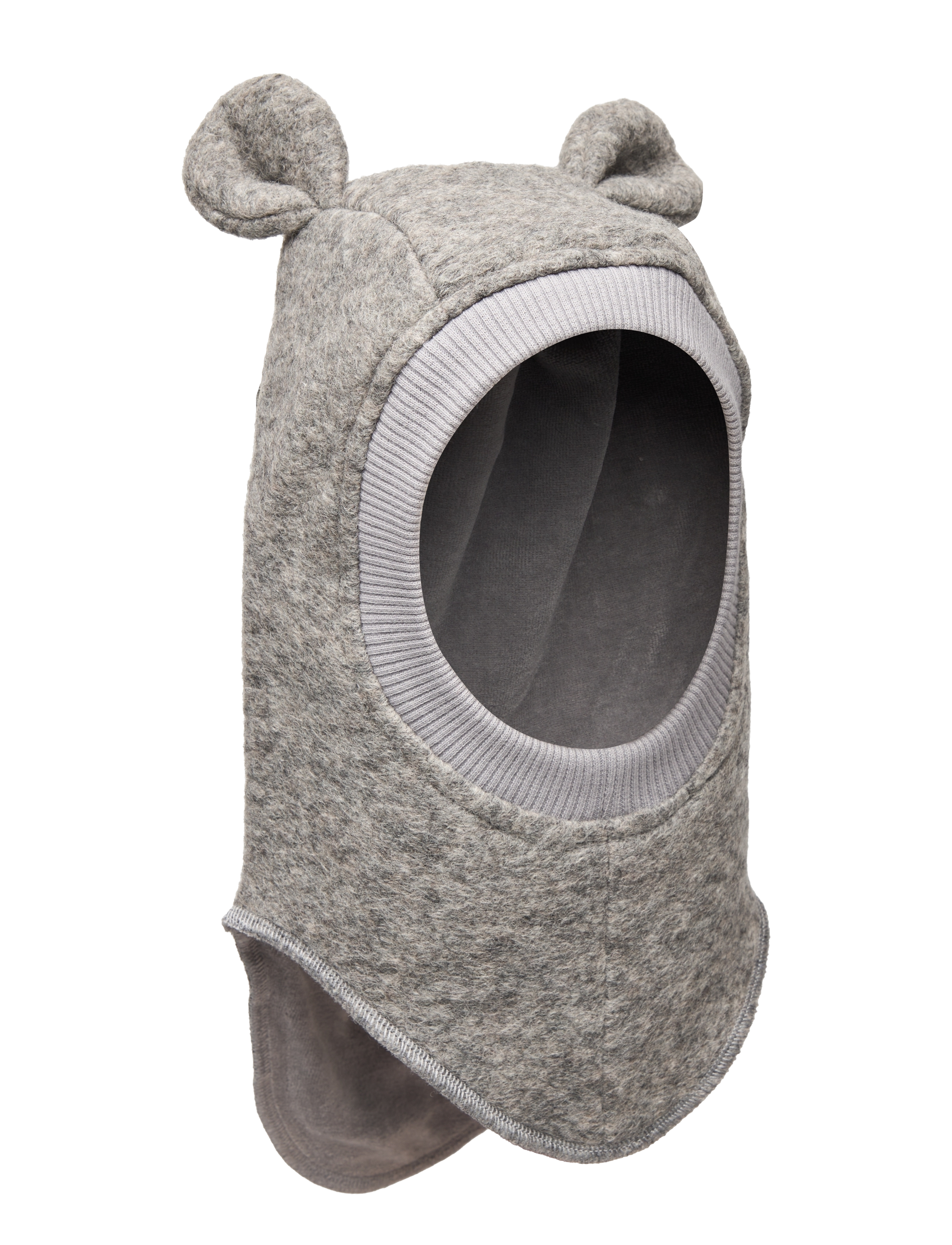 Huttelihut Balaclava Ears Wool, 53 -6Y, Headwear, Grau - Balaclava, Kinder