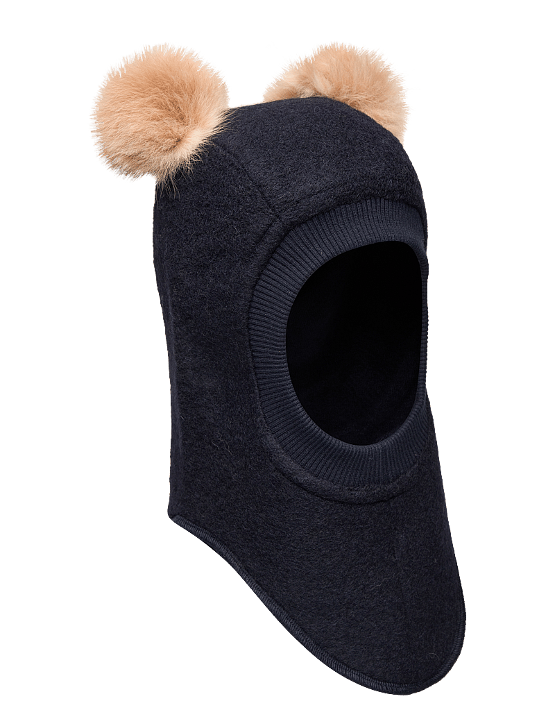 Huttelihut - Balaclava Wool Alpaca Pompoms - talveaksessuaarid - dark navy - 0