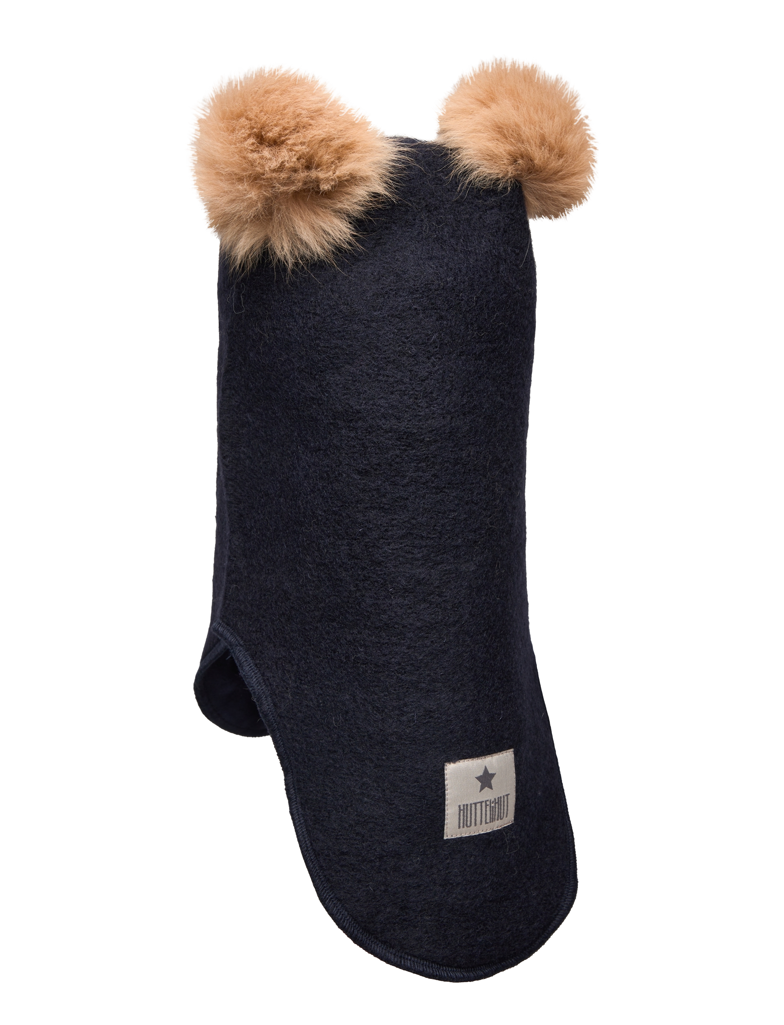 Huttelihut - Balaclava Wool Alpaca Pompoms - talviasusteet - dark navy - 1