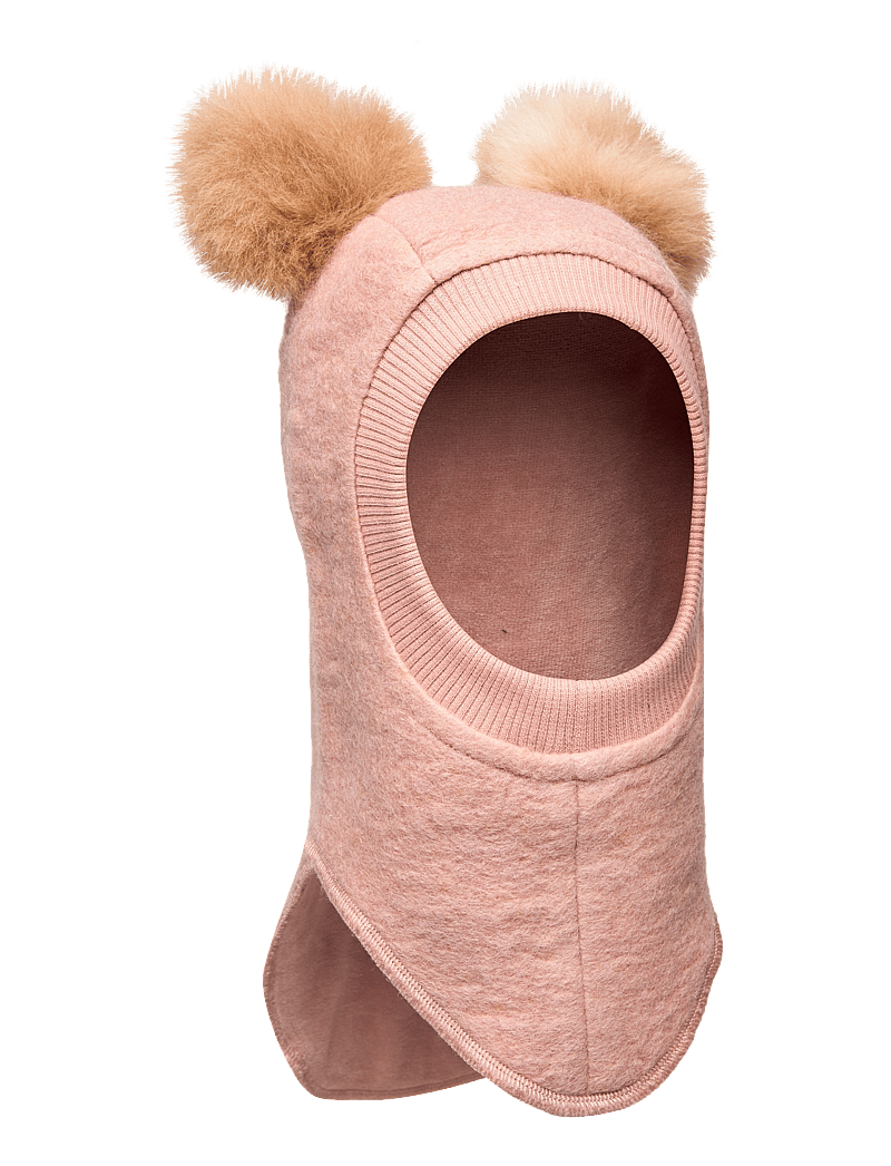 Huttelihut - Balaclava Wool Alpaca Pompoms - talveaksessuaarid - rose melange - 0