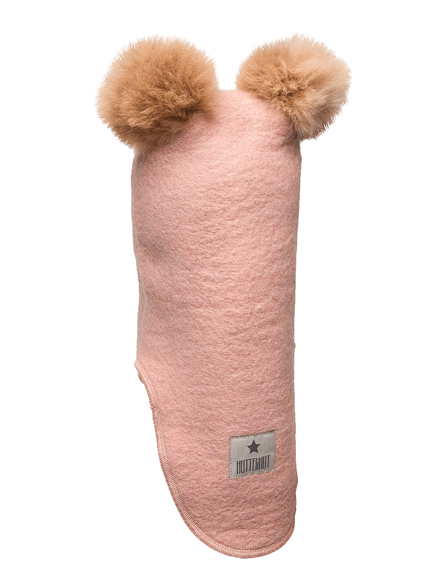 Huttelihut - Balaclava Wool Alpaca Pompoms - talvised aksessuaarid - rose melange - 1
