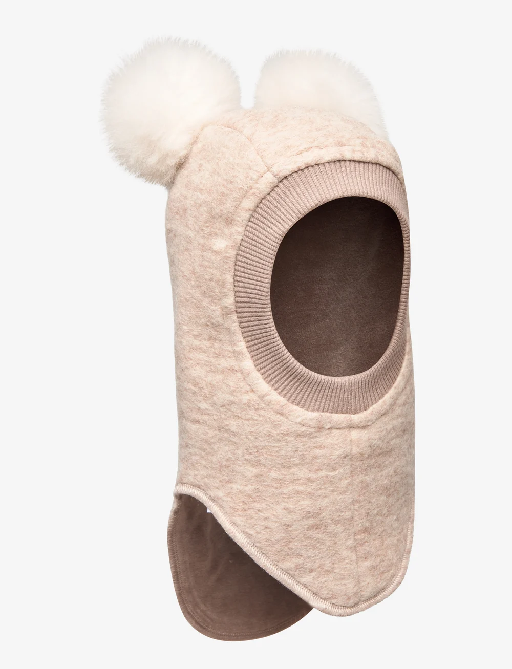 Huttelihut - Balaclava w. Alpaca Pompoms - Žiemos aksesuarai - sand melange - 0