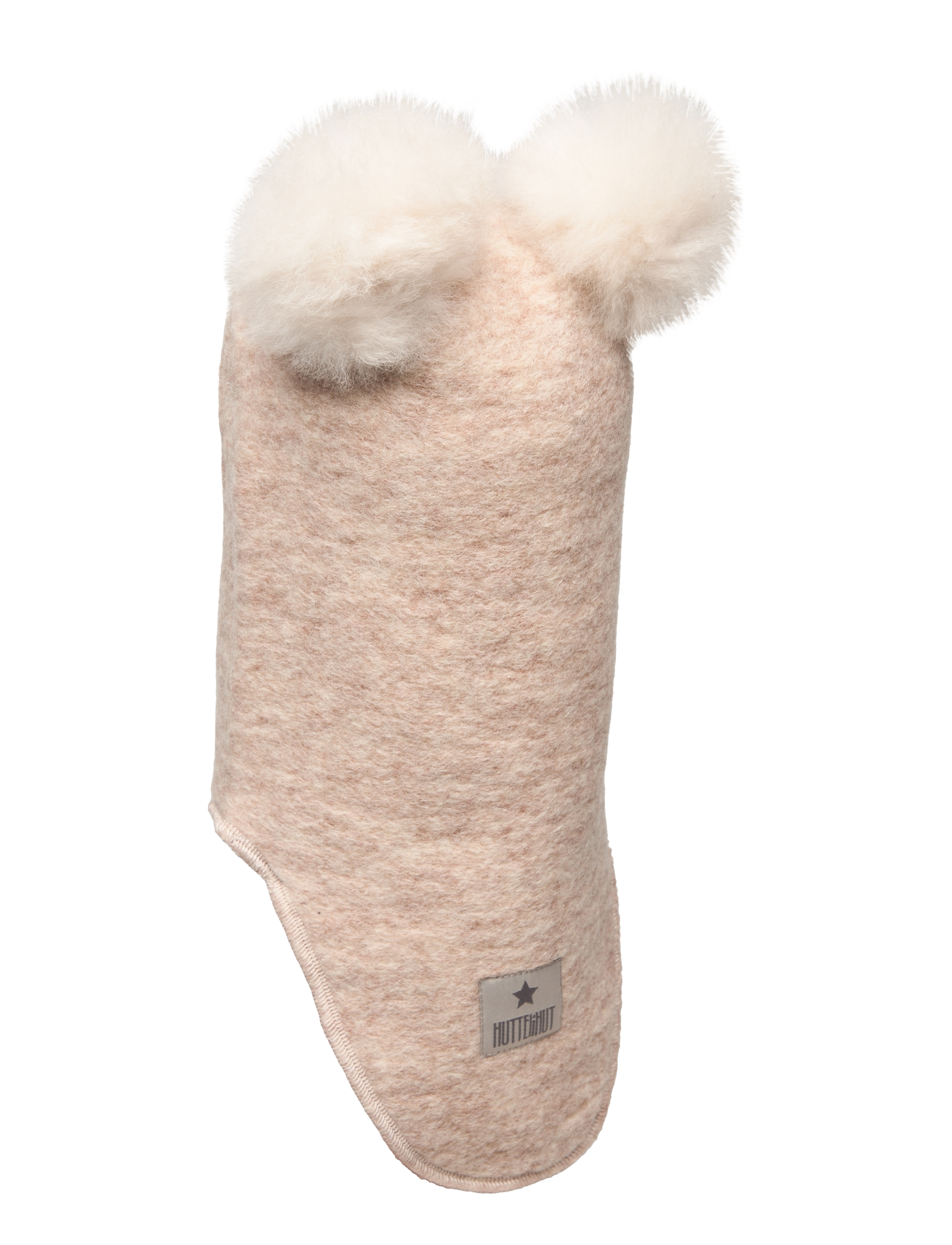 Huttelihut - Balaclava Wool Alpaca Pompoms - vinter tilbehør - sand melange - 1
