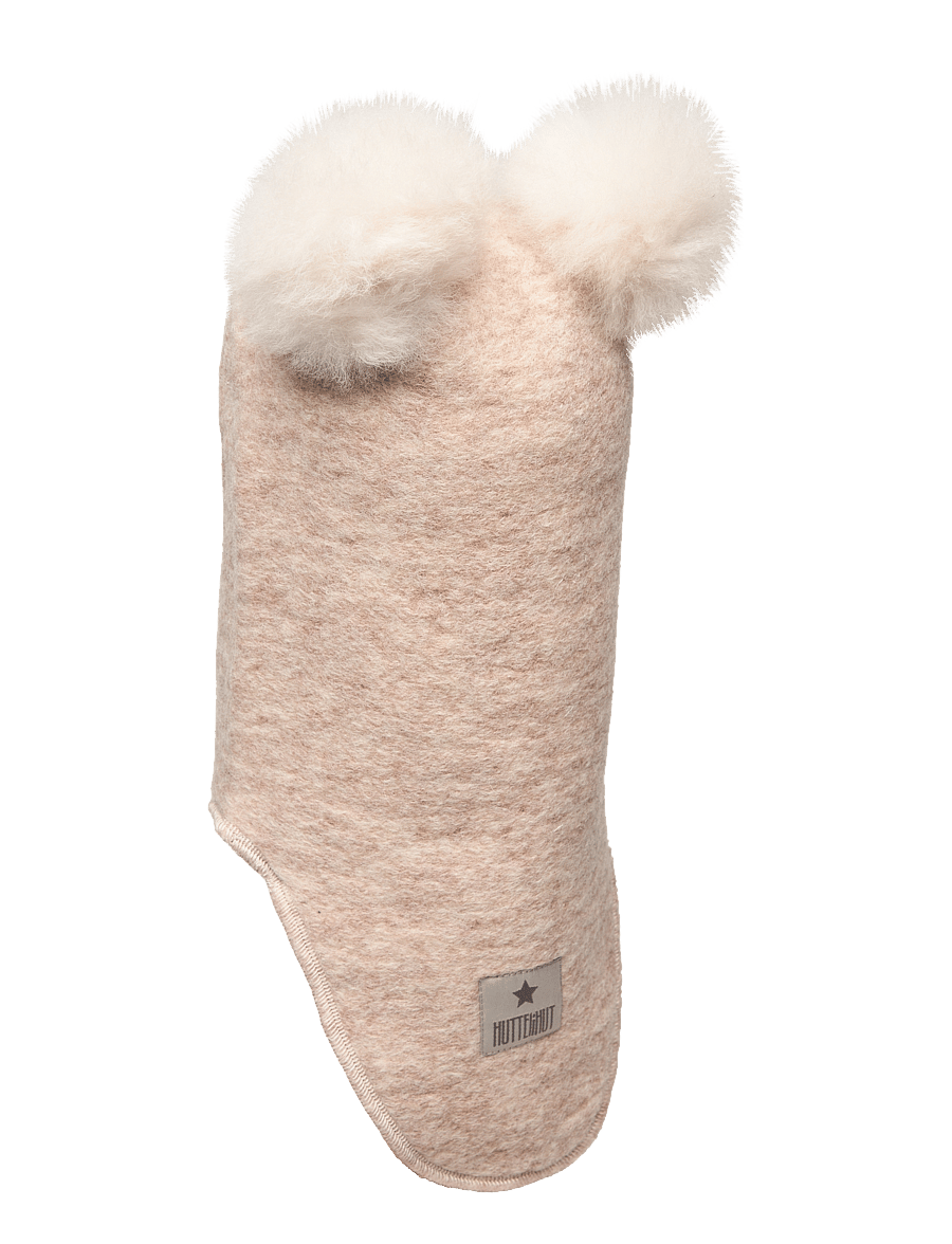 Huttelihut - Balaclava Wool Alpaca Pompoms - winteraccessoires - sand melange - 1