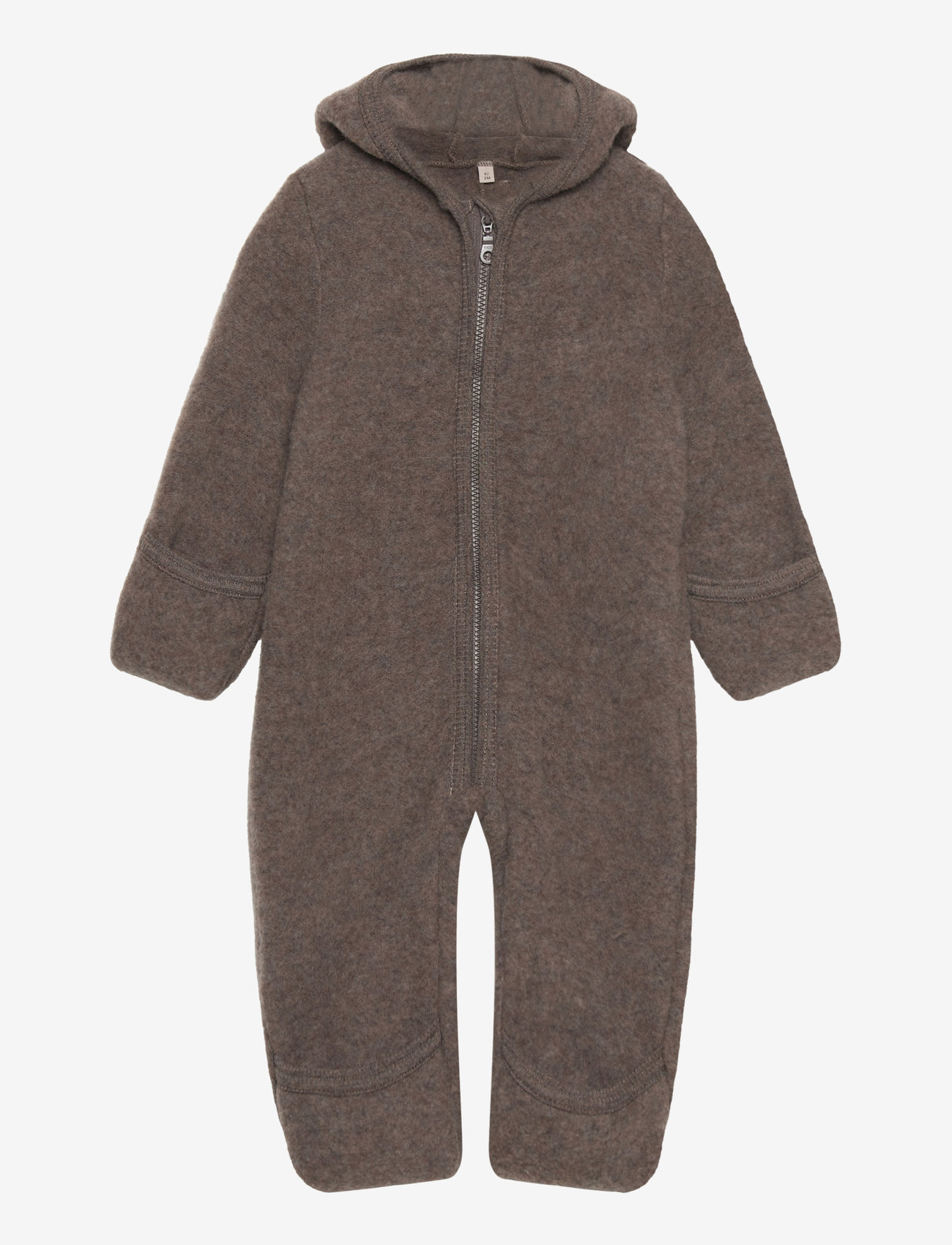 Huttelihut - Pram Suit Ears Wool Fleece - fleece overall - brown melange - 0