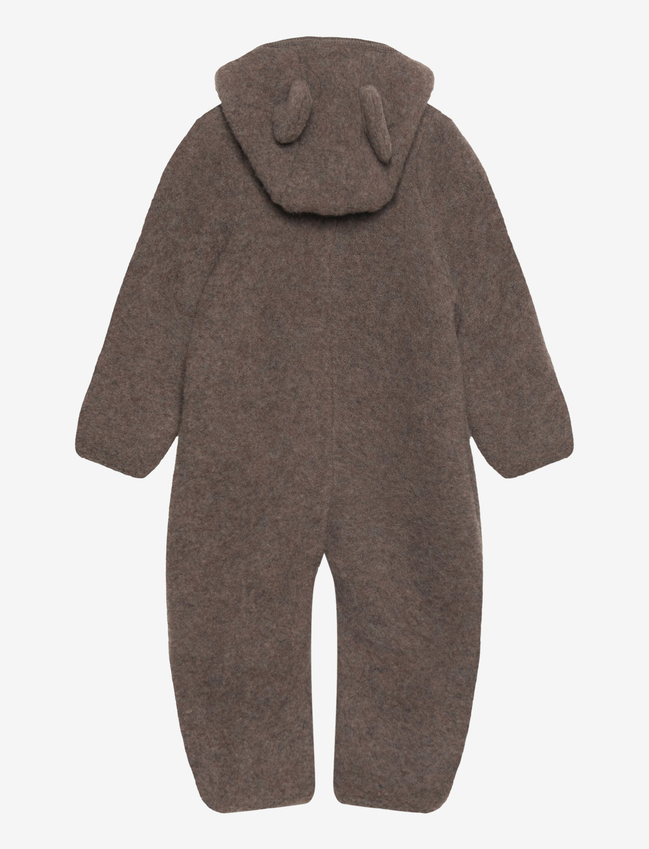 Huttelihut - Pram Suit Ears Wool Fleece - fleece overall - brown melange - 1