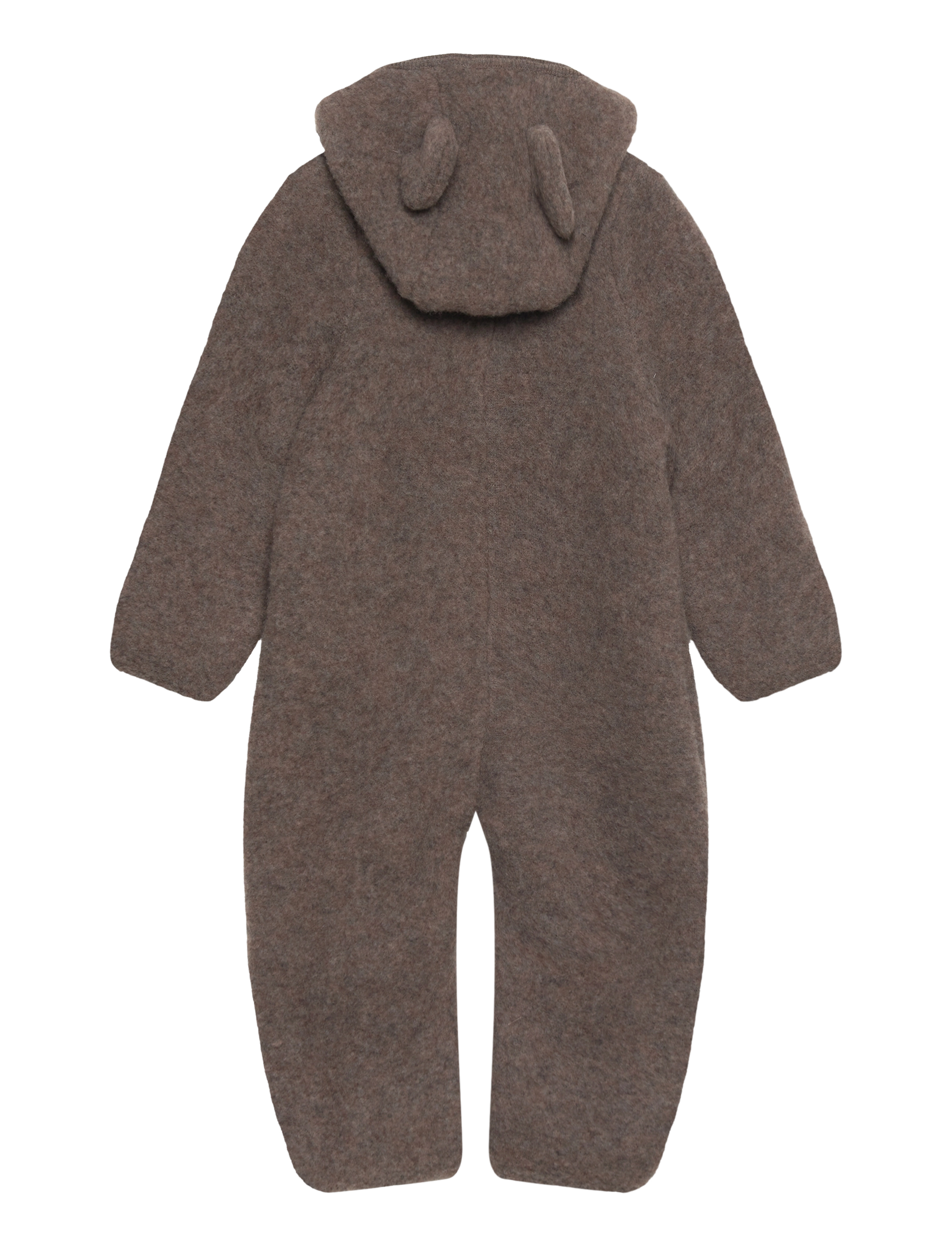 Huttelihut - Pram Suit Ears Wool Fleece - fleece coveralls - brown melange - 1