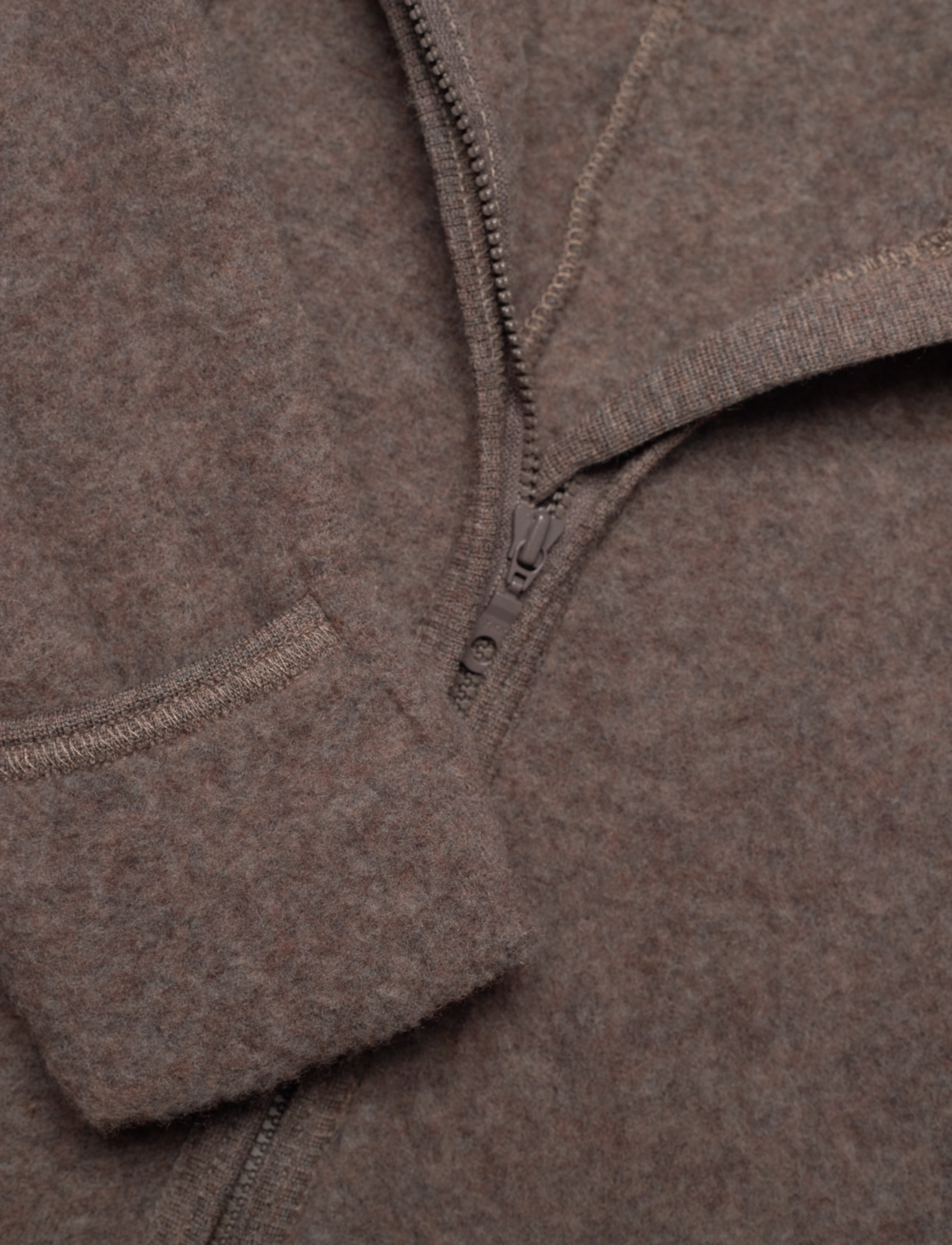 Huttelihut - Pram Suit Ears Wool Fleece - fleece coveralls - brown melange - 2