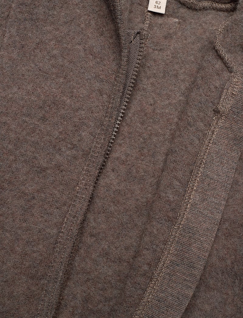 Huttelihut - Pram Suit Ears Wool Fleece - fleece overall - brown melange - 3
