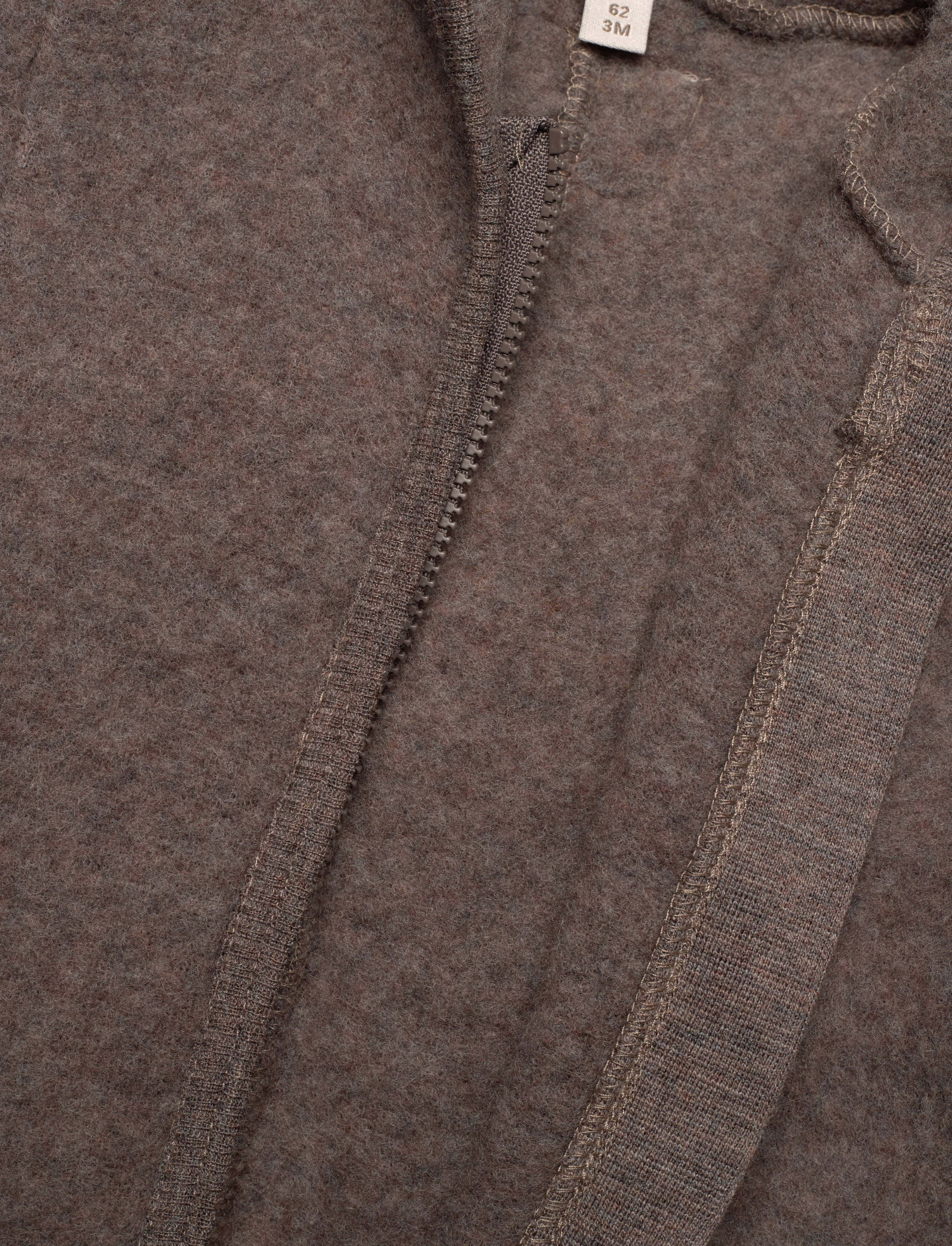 Huttelihut - Pram Suit Ears Wool Fleece - fleece coveralls - brown melange - 3