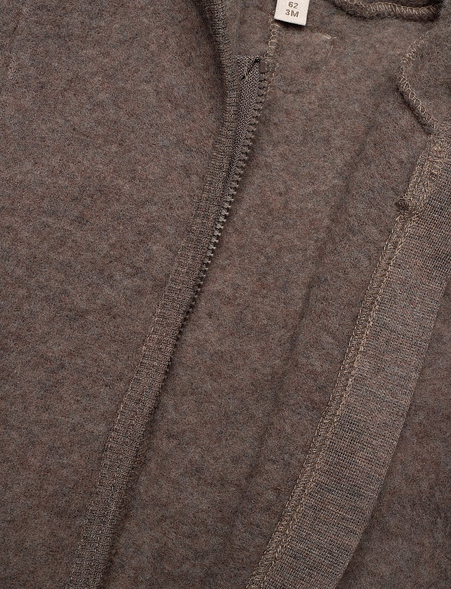 Huttelihut - Pram Suit Ears Wool Fleece - fleeceoveraller - brown melange - 3