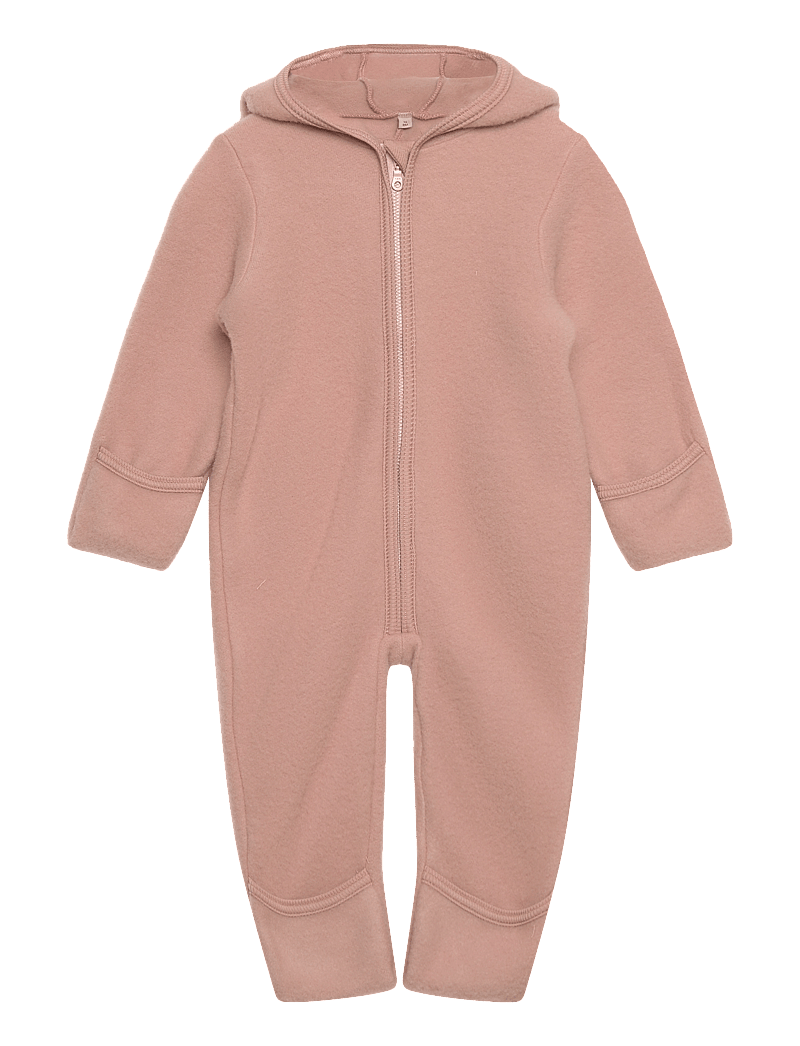 Huttelihut - Pram Suit Ears Wool Fleece - combinaison polaire - mahogany rose - 0
