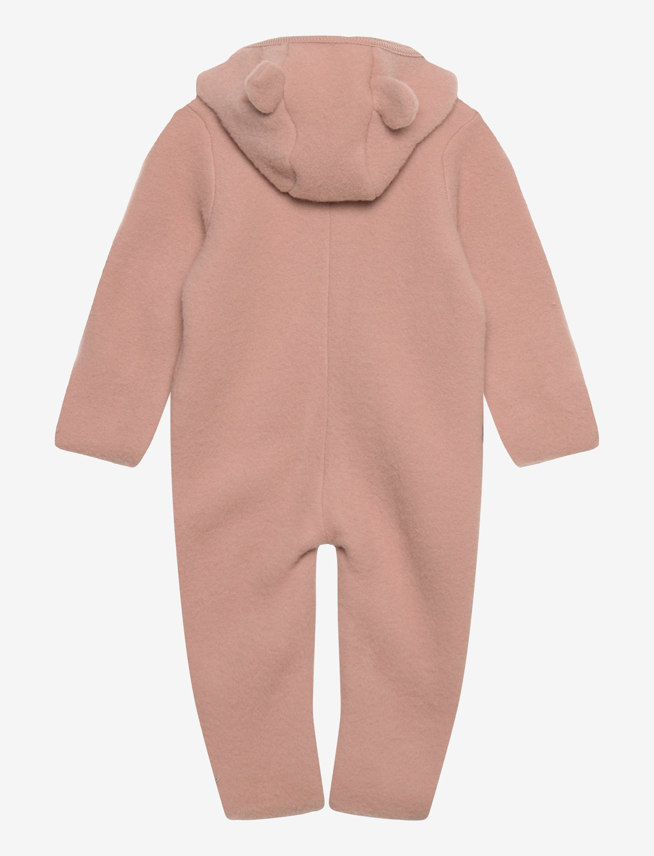 Huttelihut - Pram Suit Ears Wool Fleece - fleece coveralls - mahogany rose - 1