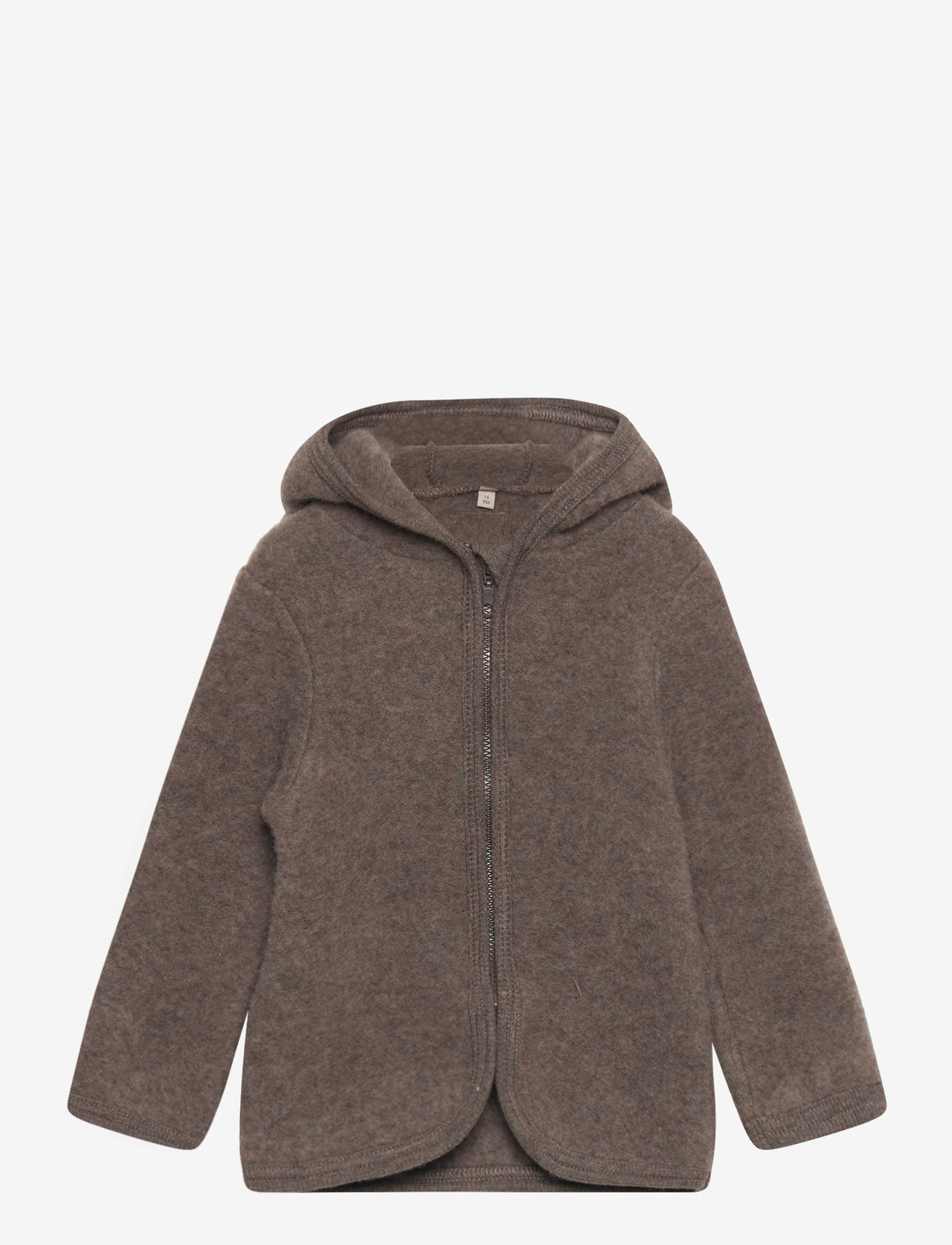 Huttelihut - Jacket Ears Wool Fleece - fleece jackets - brown melange - 0