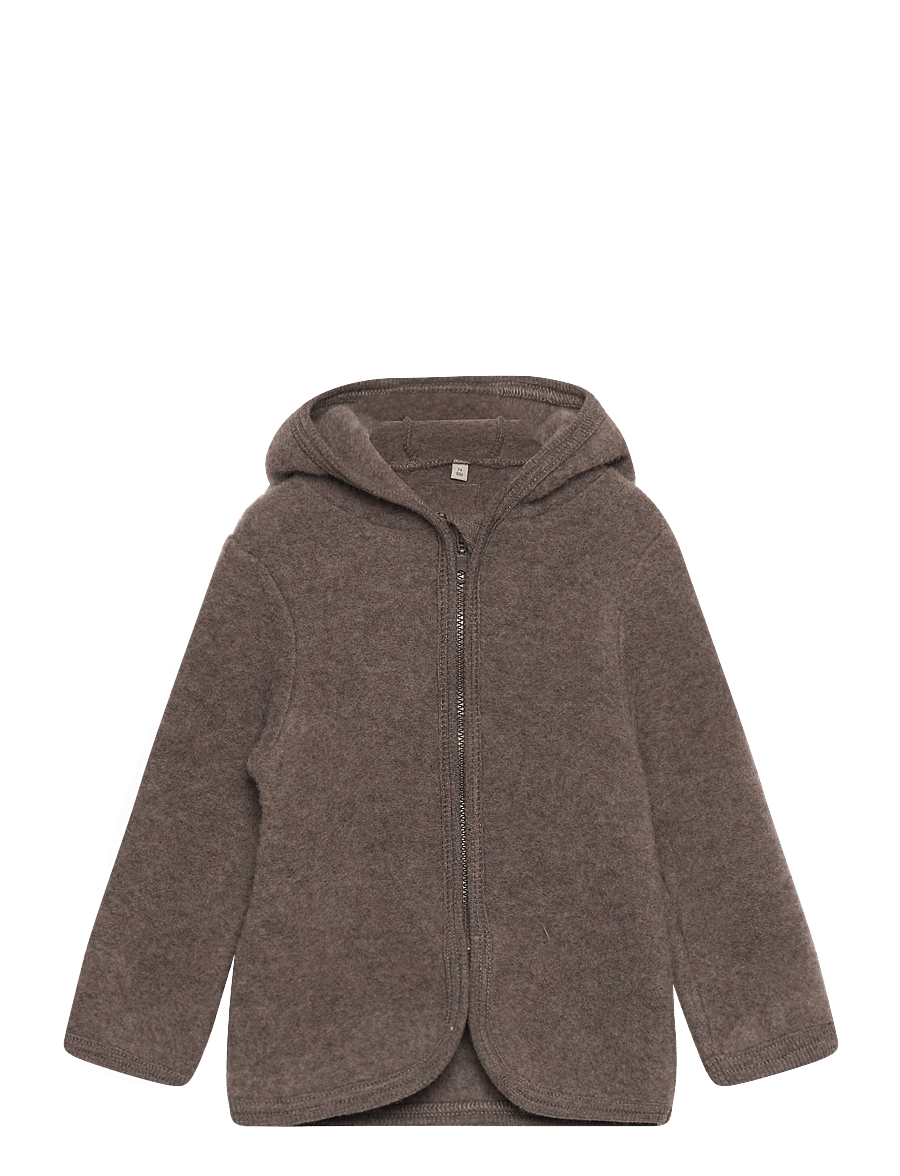 Huttelihut - Jacket Ears Wool Fleece - fleecejacken - brown melange - 0