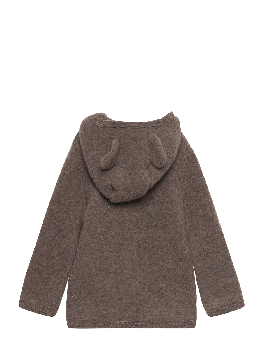 Huttelihut - Jacket Ears Wool Fleece - fleecejacken - brown melange - 1