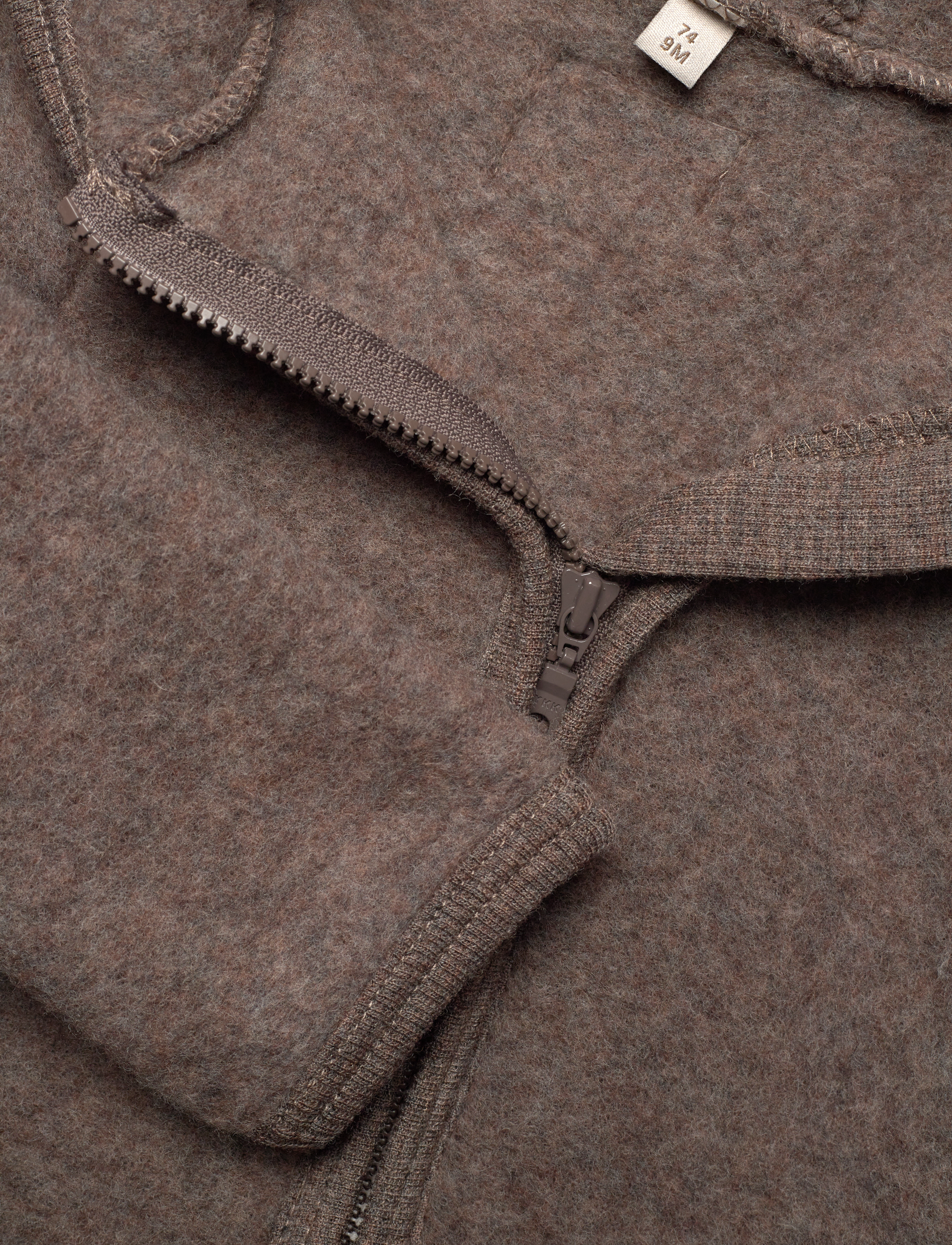 Huttelihut - Jacket Ears Wool Fleece - fleece jackets - brown melange - 2