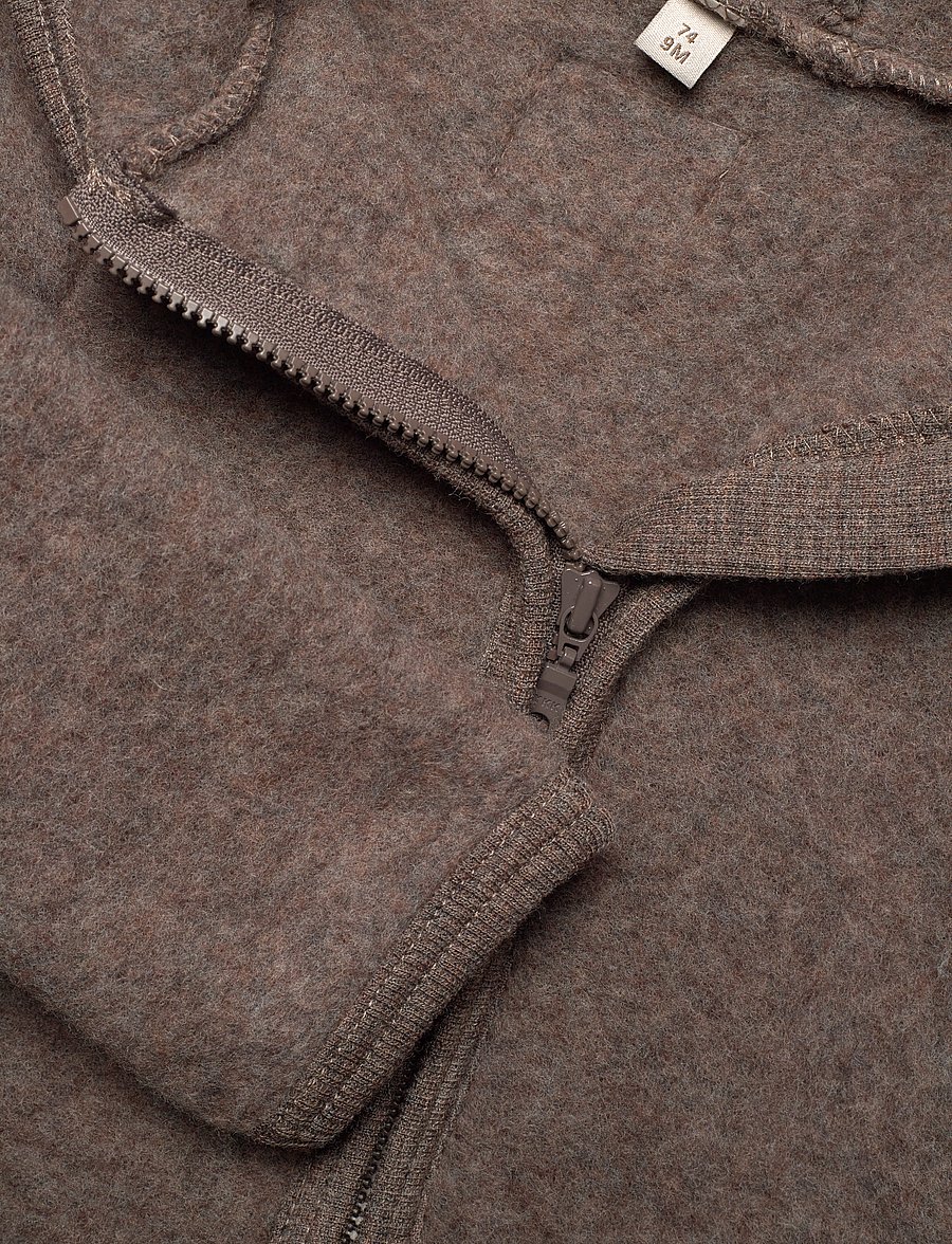 Huttelihut - Jacket Ears Wool Fleece - fleecejacken - brown melange - 2