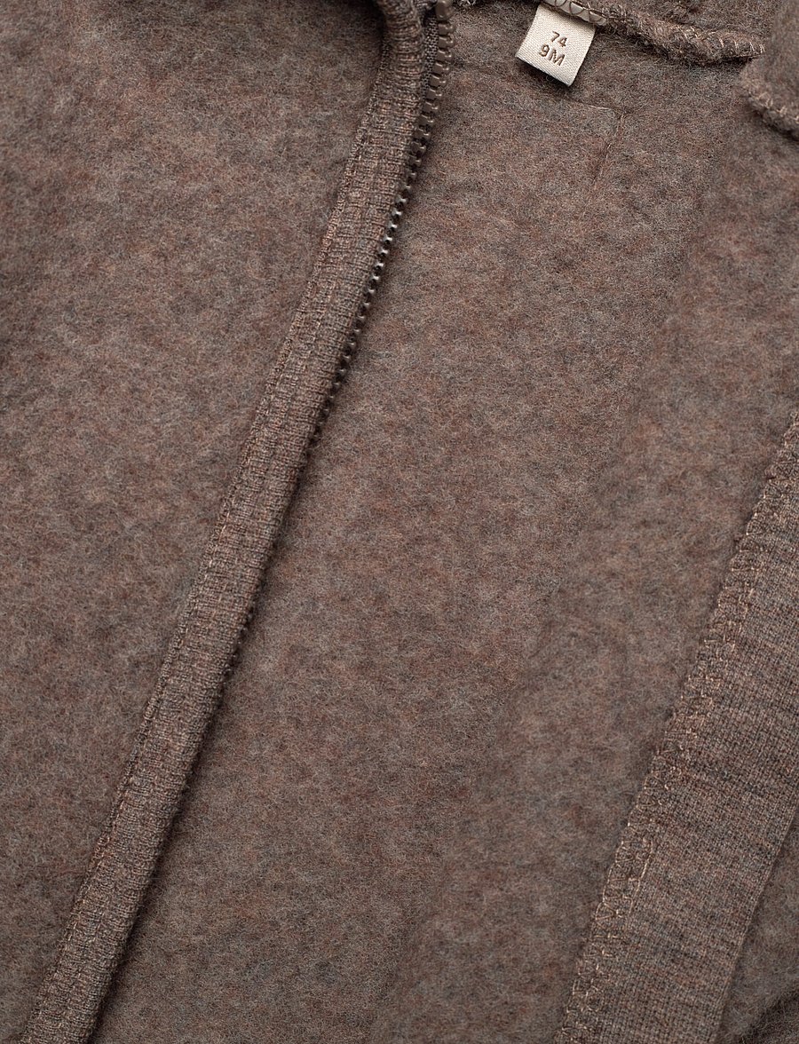 Huttelihut - Jacket Ears Wool Fleece - fleecejacken - brown melange - 3