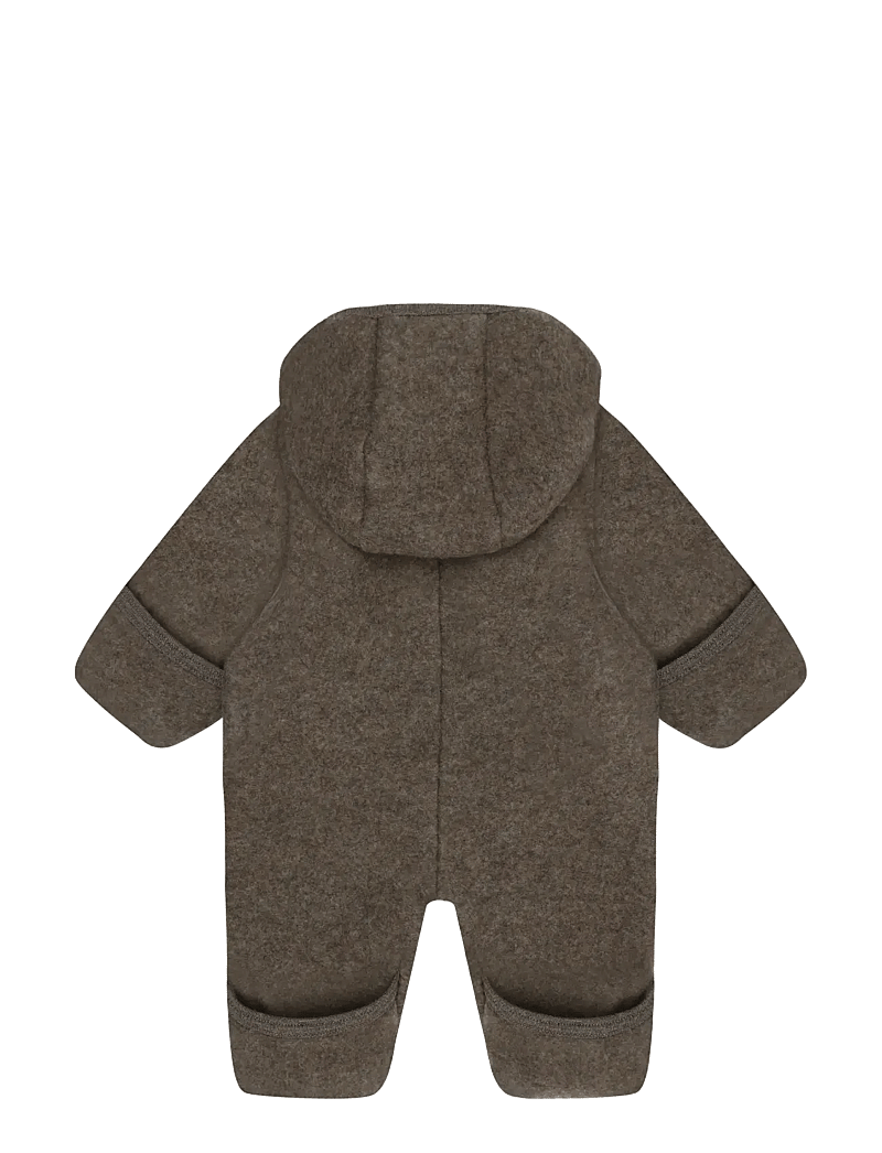 Huttelihut - Pram Suit Wool Fleece - fleece sæt - brown melange - 1