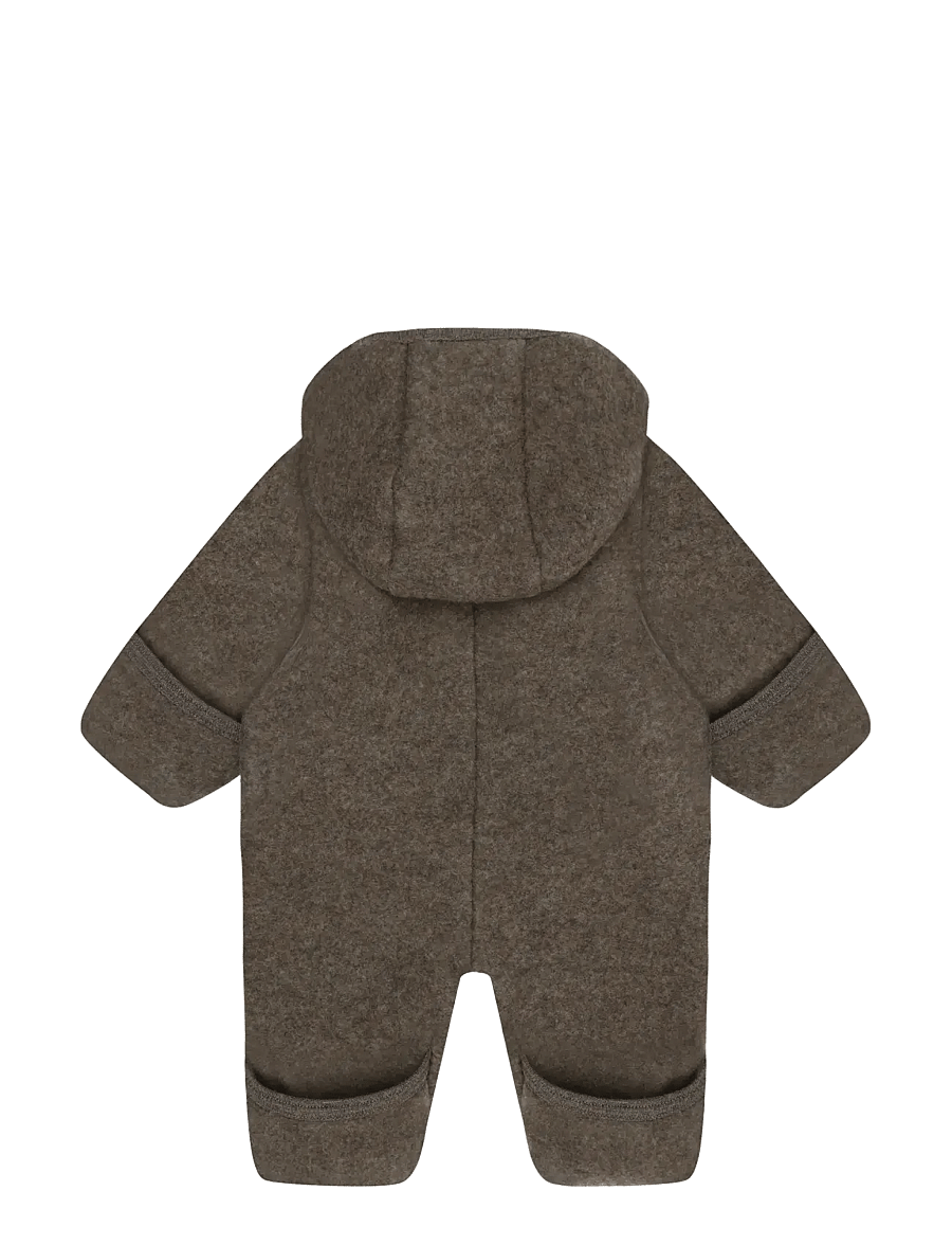 Huttelihut - Pram Suit Wool Fleece - fleece -setit - brown melange - 1