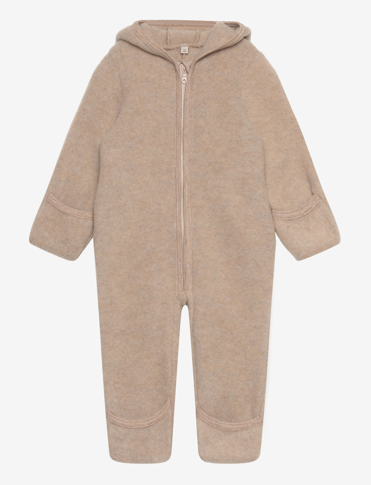 Huttelihut - Pram Suit Wool Fleece - fleece sæt - camel melange - 0
