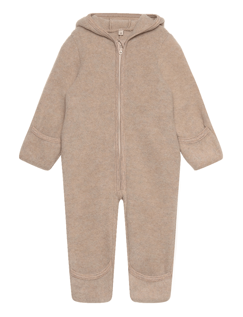 Huttelihut - Pram Suit Wool Fleece - fleece sæt - camel melange - 0