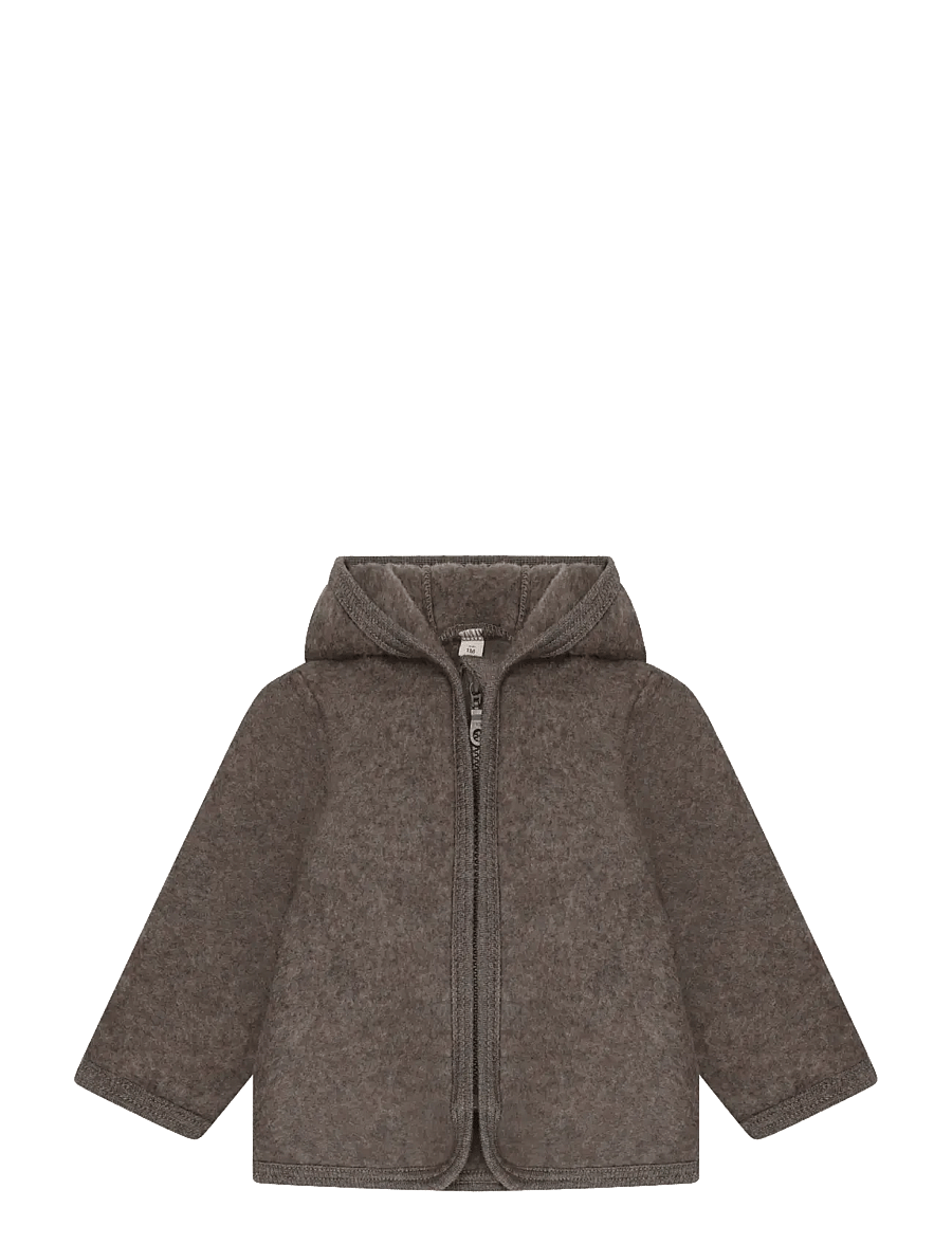 Huttelihut - Jacket Wool Fleece - fliisjakid - brown melange - 0