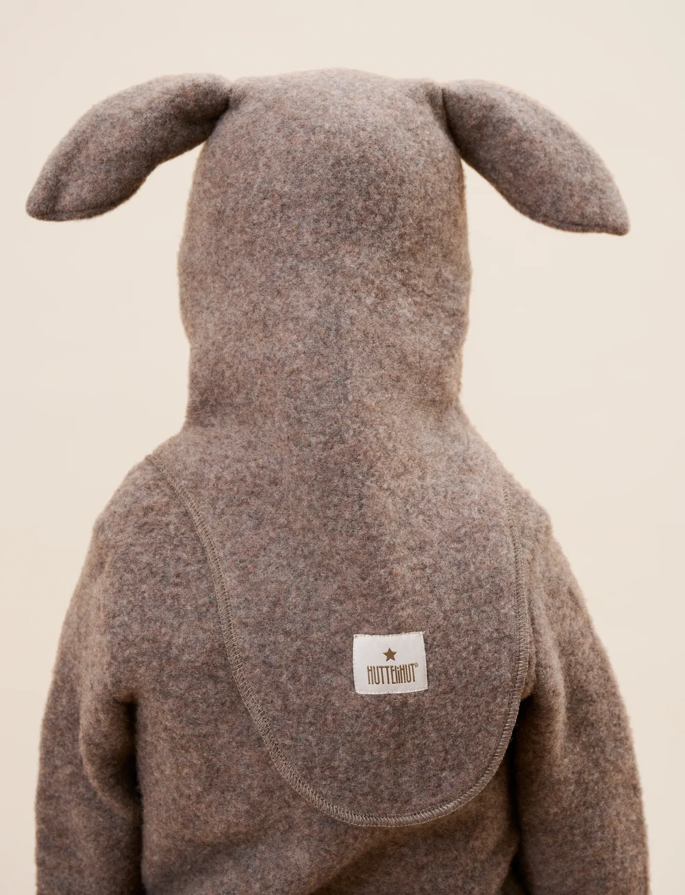 Huttelihut - Balaclava Ears Wool Fleece - mössor & kepsar - brown melange - 0