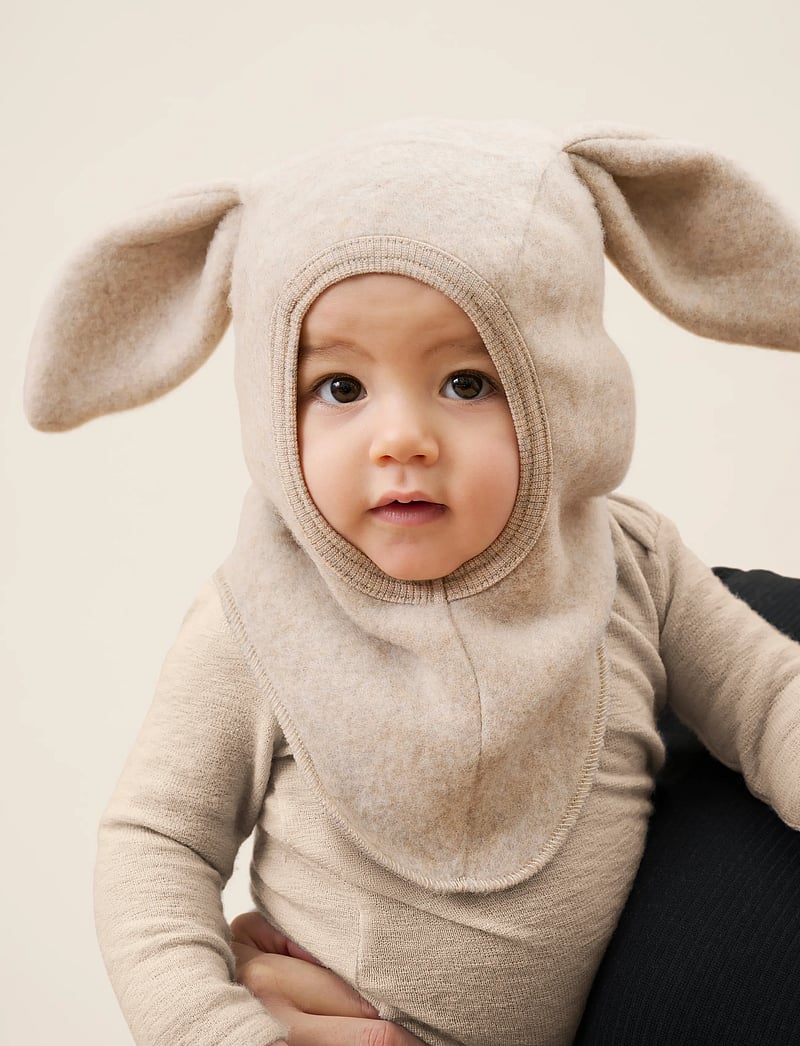 Huttelihut - Balaclava Ears Wool Fleece - mützen & caps - camel melange - 0