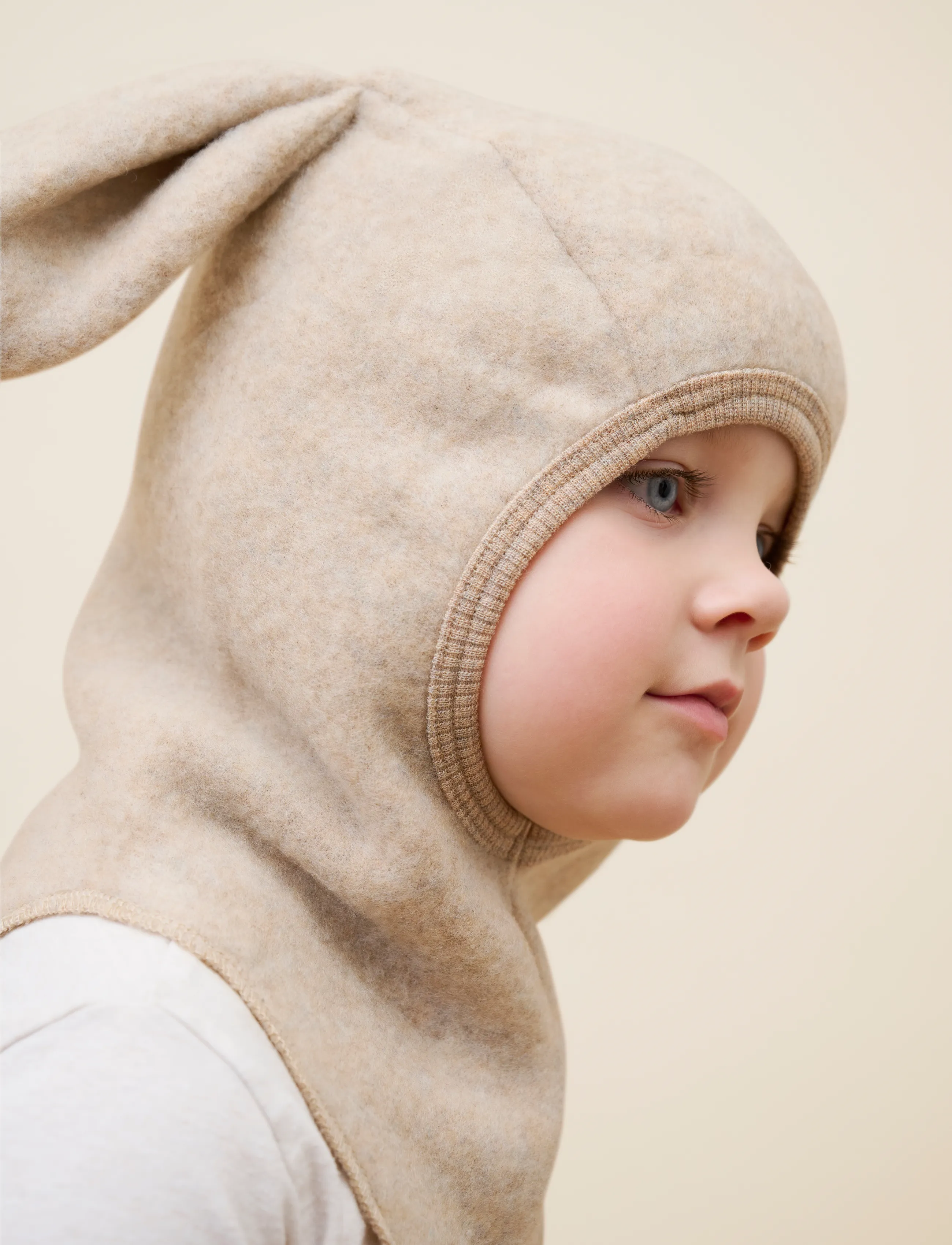 Huttelihut - Balaclava Ears Wool Fleece - mössor & kepsar - camel melange - 3