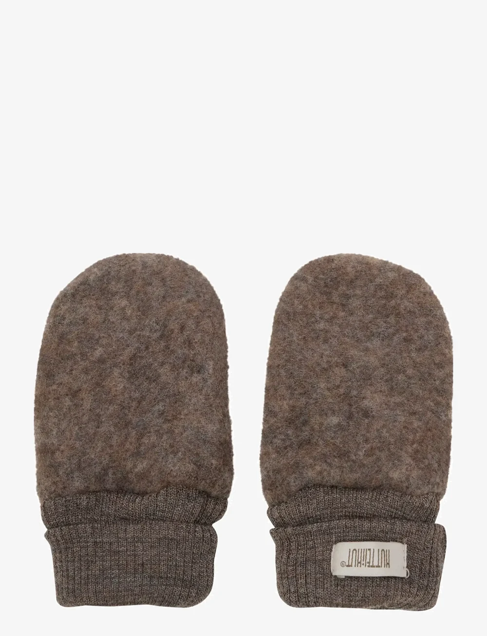 Huttelihut - Mittens Wool Fleece 2-layer - hats & gloves - brown melange - 0