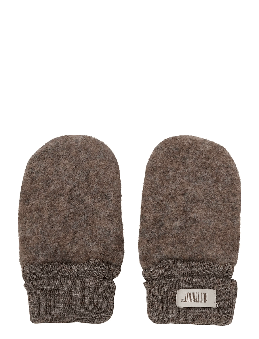 Huttelihut - Mittens Wool Fleece - handsker - brown melange - 0