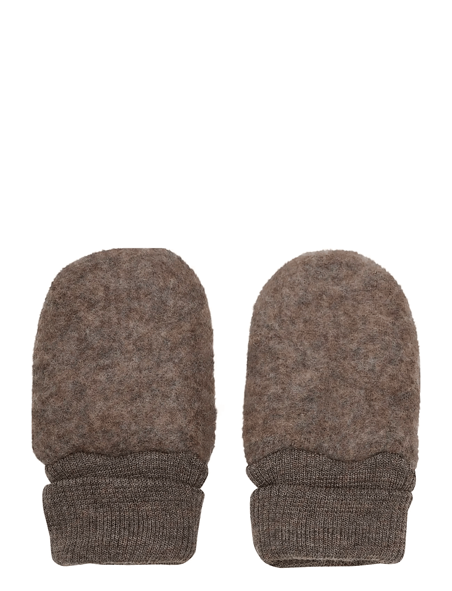 Huttelihut - Mittens Wool Fleece - handsker - brown melange - 1
