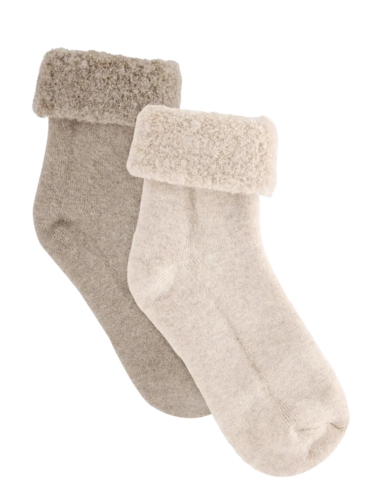 Huttelihut Wool Terry Socks 2-Pack - Socks & Tights - CAMEL MELANGE / beige