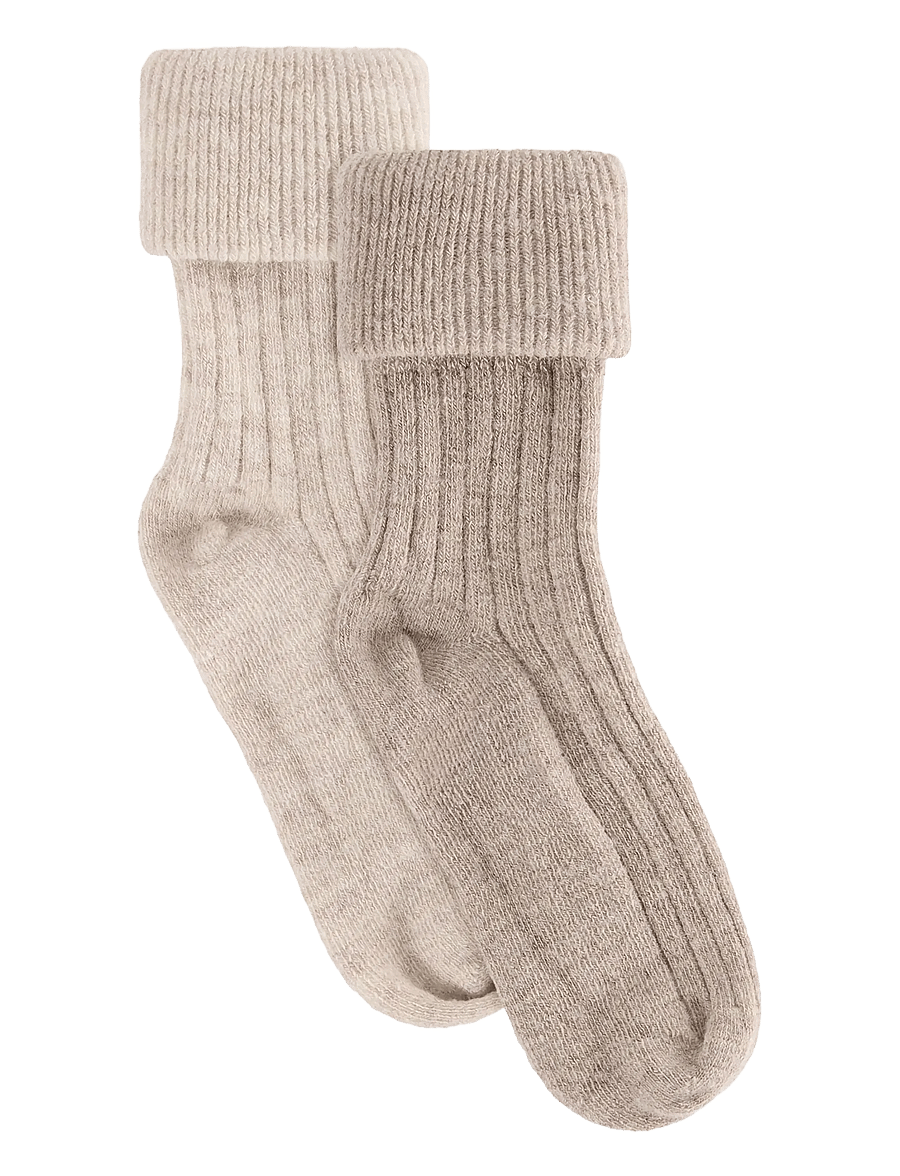 Huttelihut - Wool Rib Socks 2-Pack - baby-socken - camel melange - 0