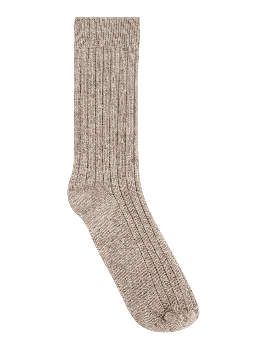 Huttelihut - Wool Rib Socks 2-Pack - babysokker - camel melange - 2