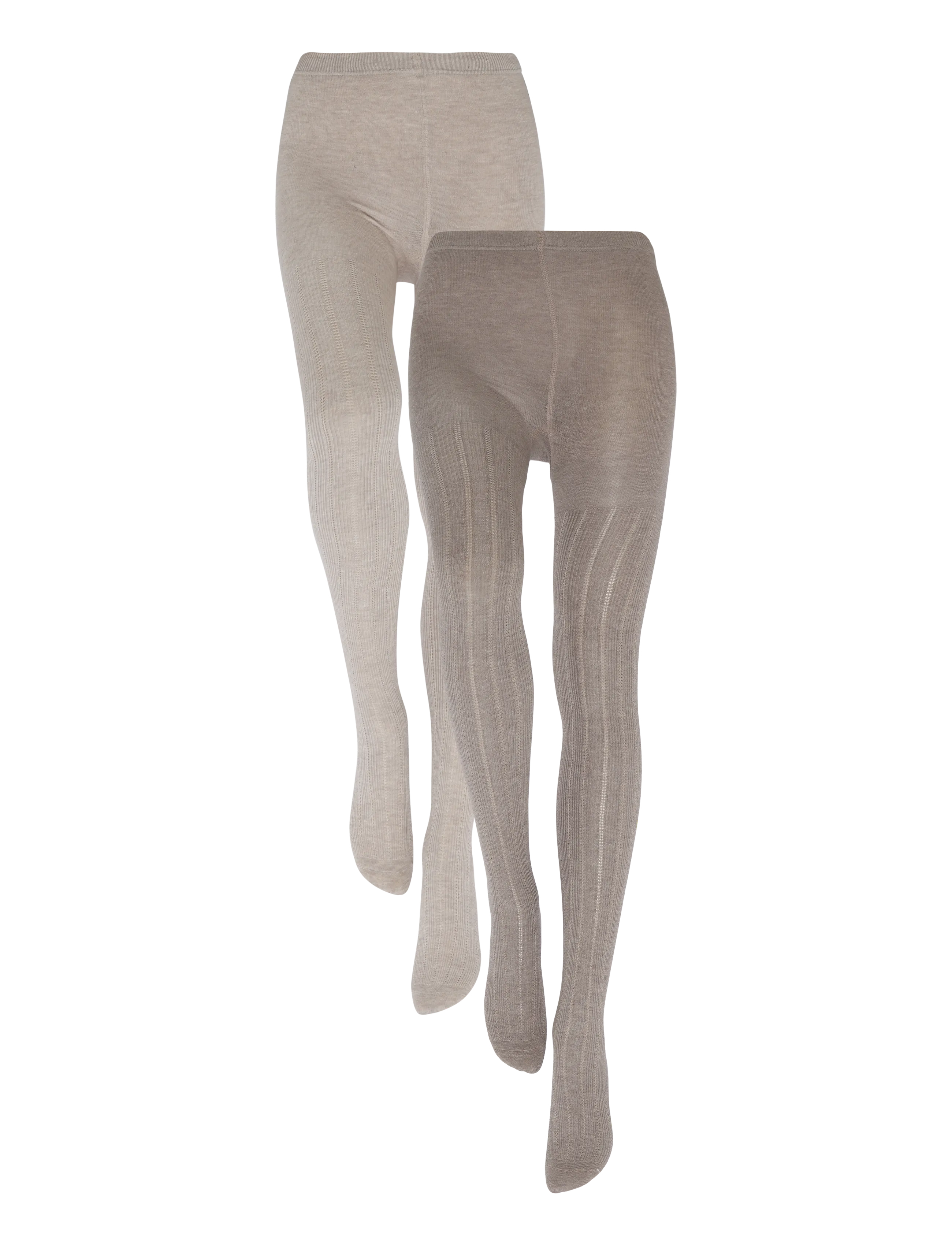 Huttelihut Wool Stockings 2-Pack - Barn 98-134 - CAMEL MELANGE / beige