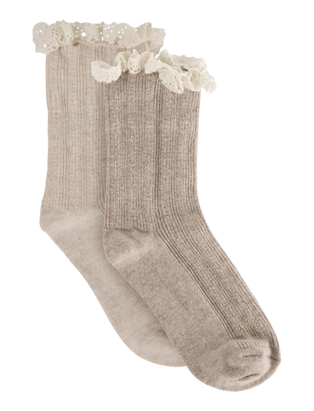 Huttelihut Wool Lace Socks 2-Pack - Strümpfe - CAMEL MELANGE / beige