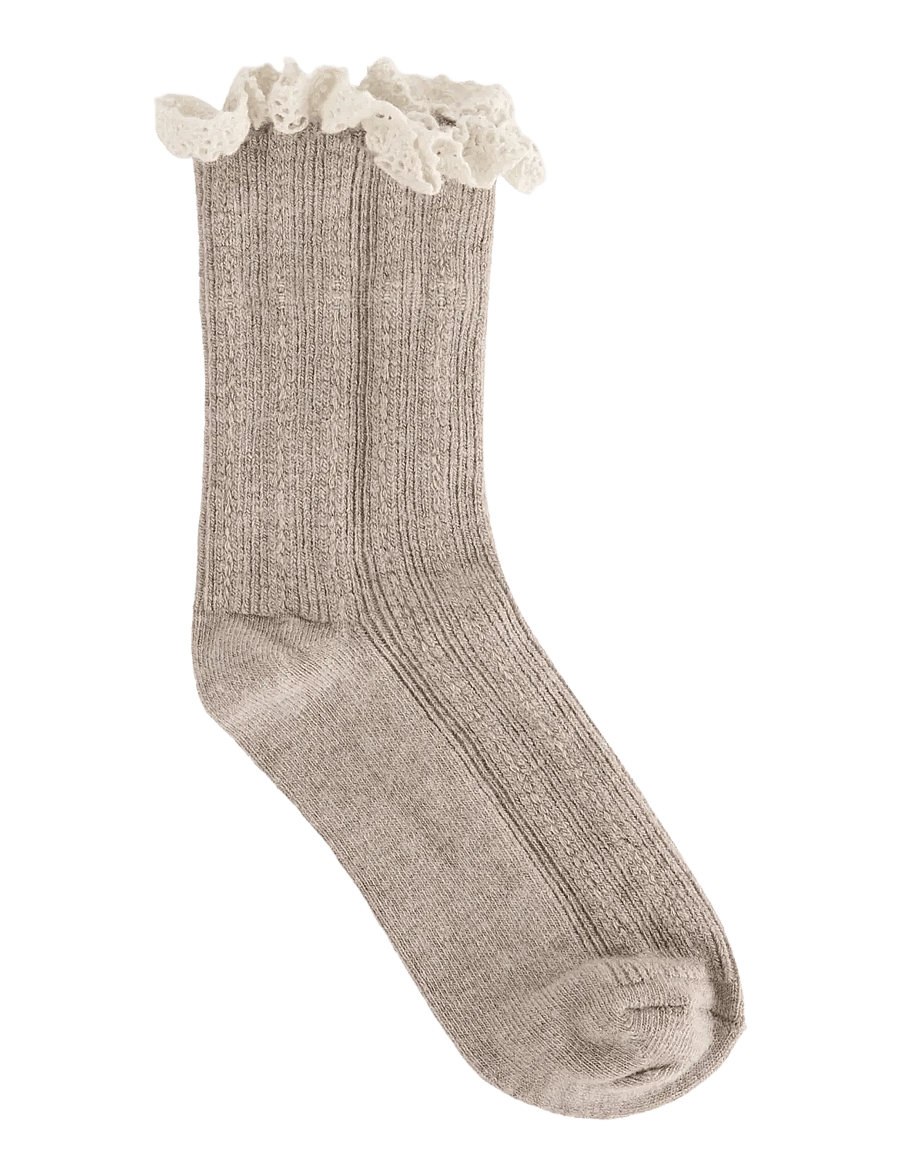 Huttelihut - Wool Lace Socks 2-Pack - chaussettes - camel melange - 1