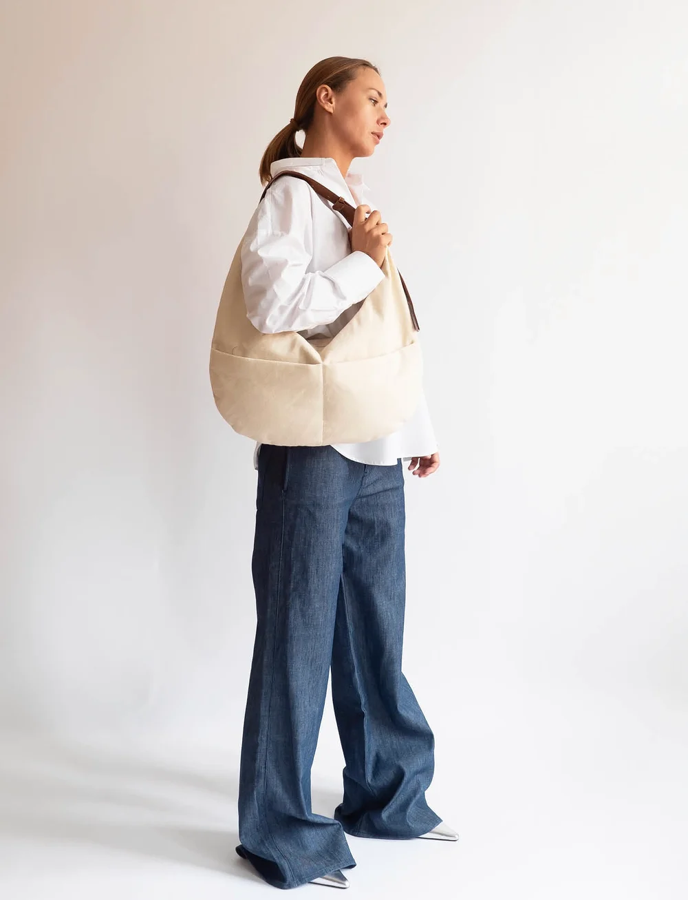 HVISK - TERRA DENIM - shoppingväskor - pale flax - 5