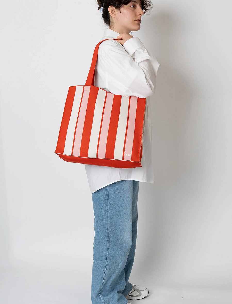 HVISK - CRUISE KNIT NET - tote bags - red coral - 0