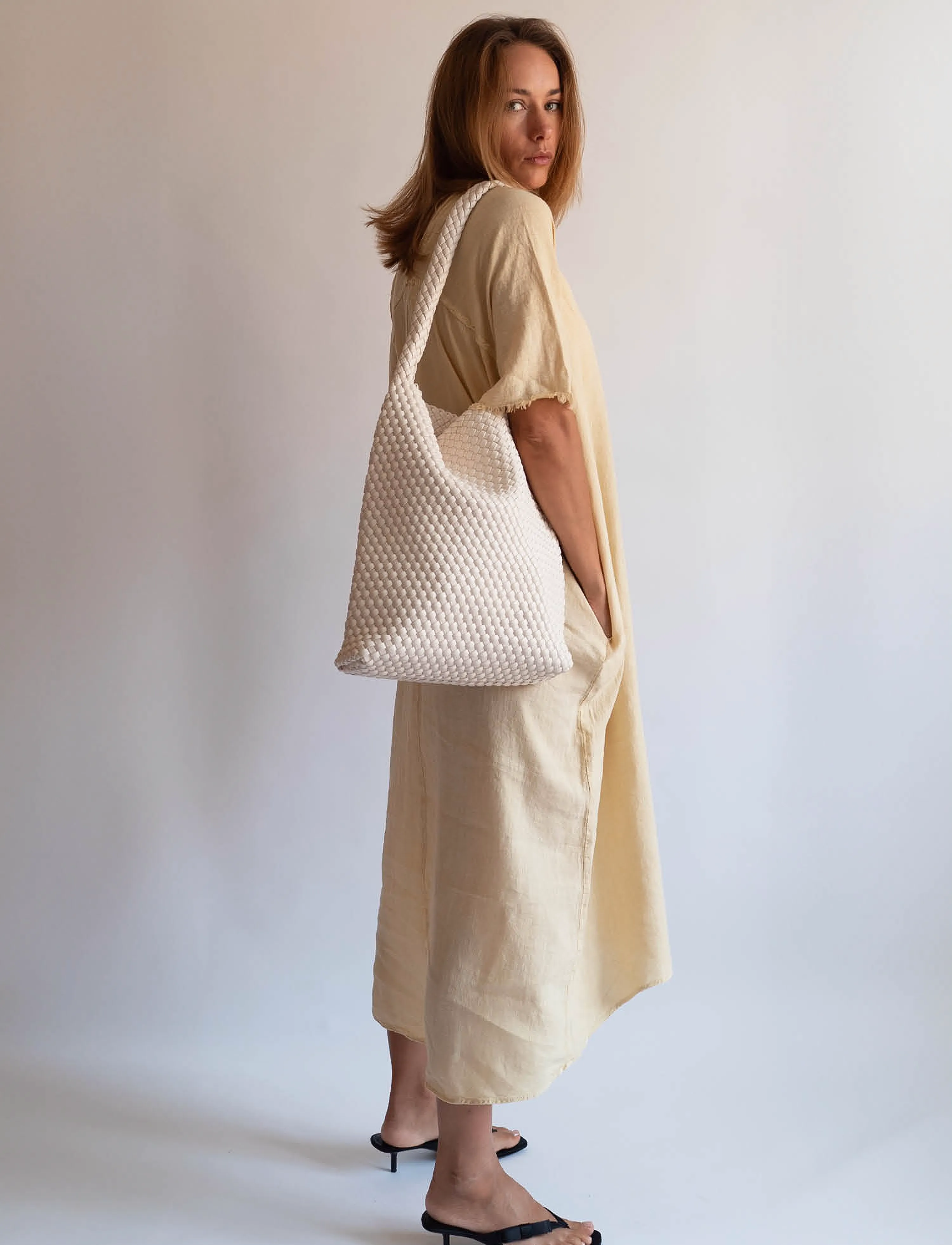 HVISK - HOBO BRAIDED SOFT STRUCTURE - tote bags - white sand - 3