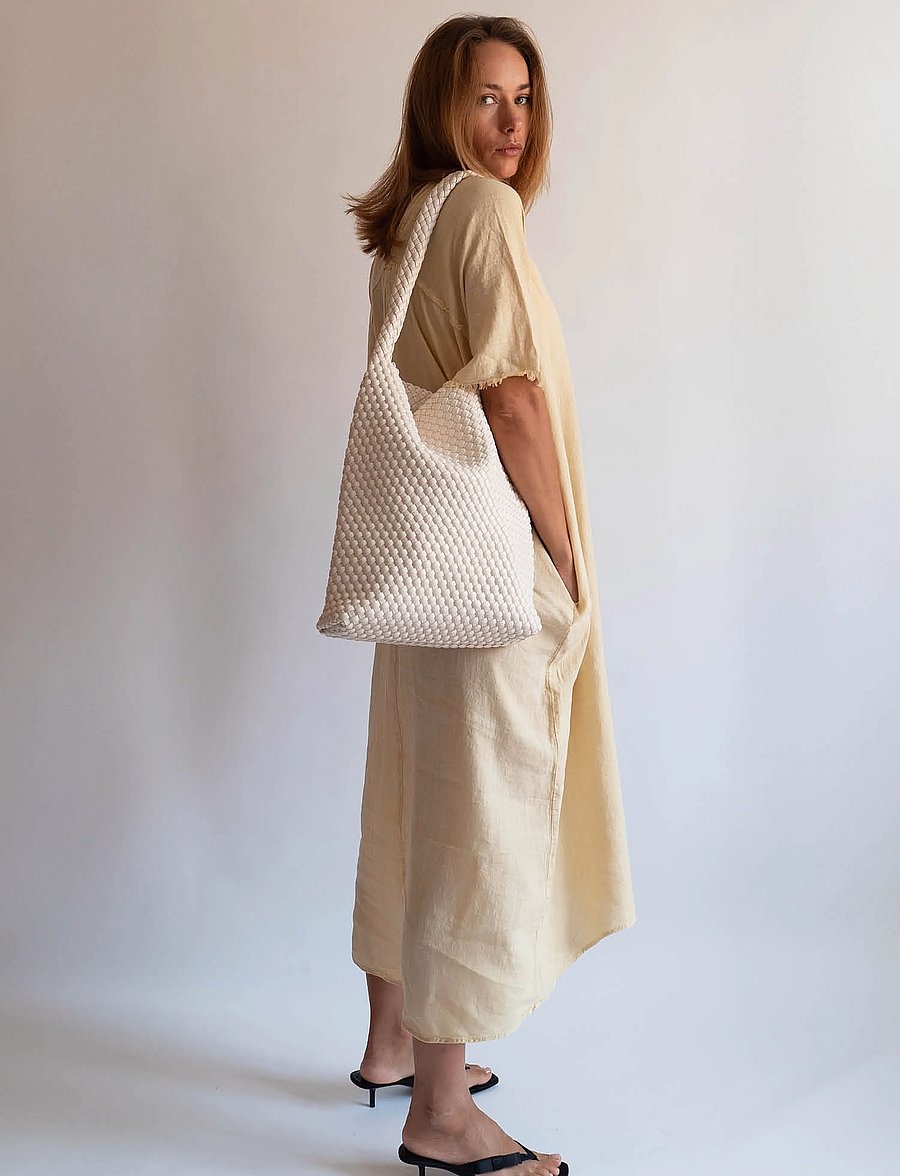 HVISK - HOBO BRAIDED SOFT STRUCTURE - tote bags - white sand - 3