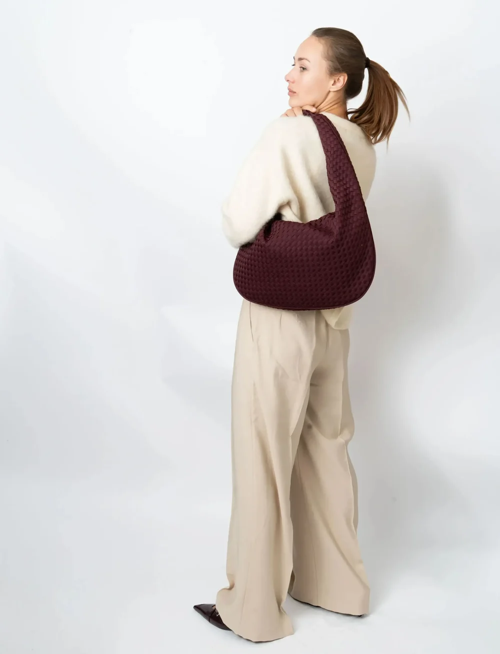 HVISK - HAZE BRAIDED NEOPRENE - sacs en toile - midnight plum - 4