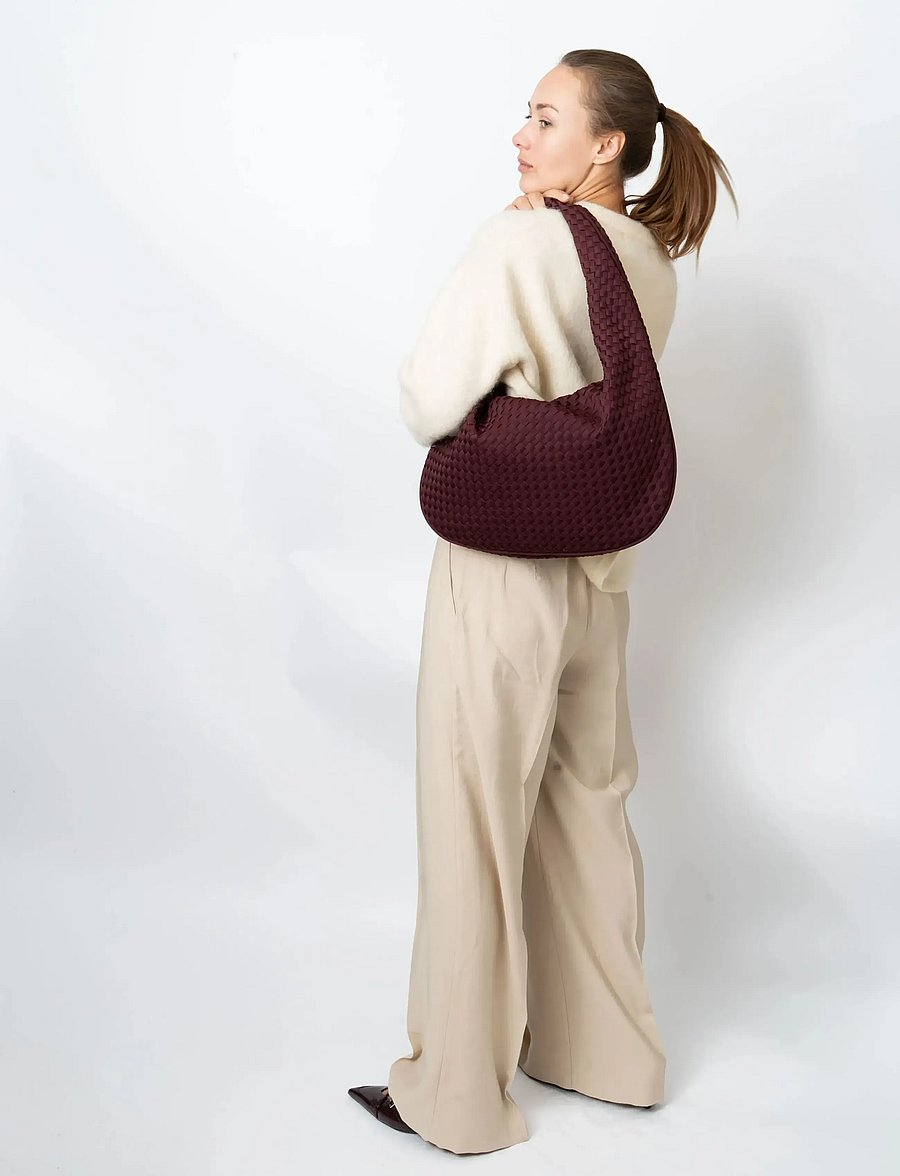 HVISK - HAZE BRAIDED NEOPRENE - tote bags - midnight plum - 4