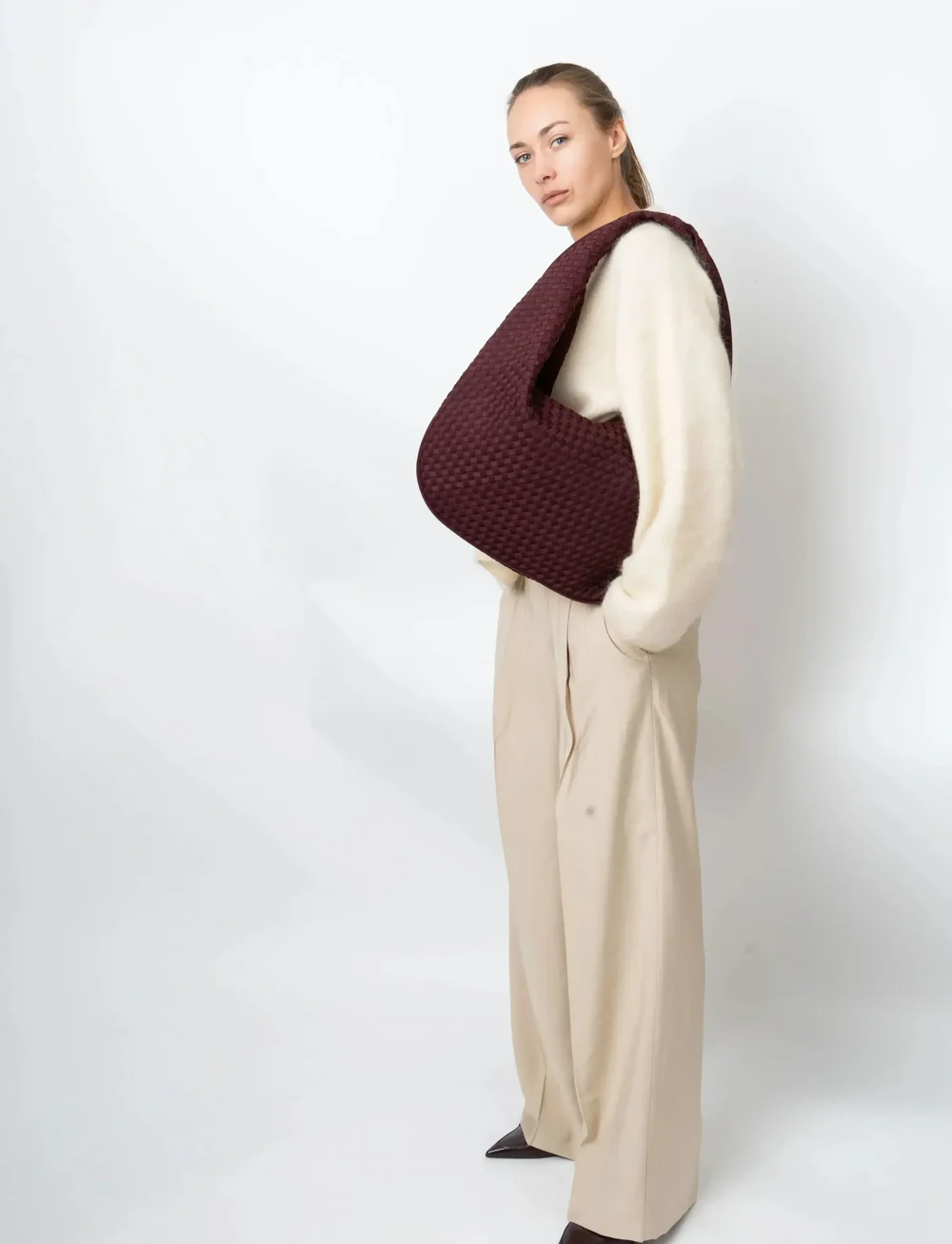 HVISK - HAZE BRAIDED NEOPRENE - sacs en toile - midnight plum - 5